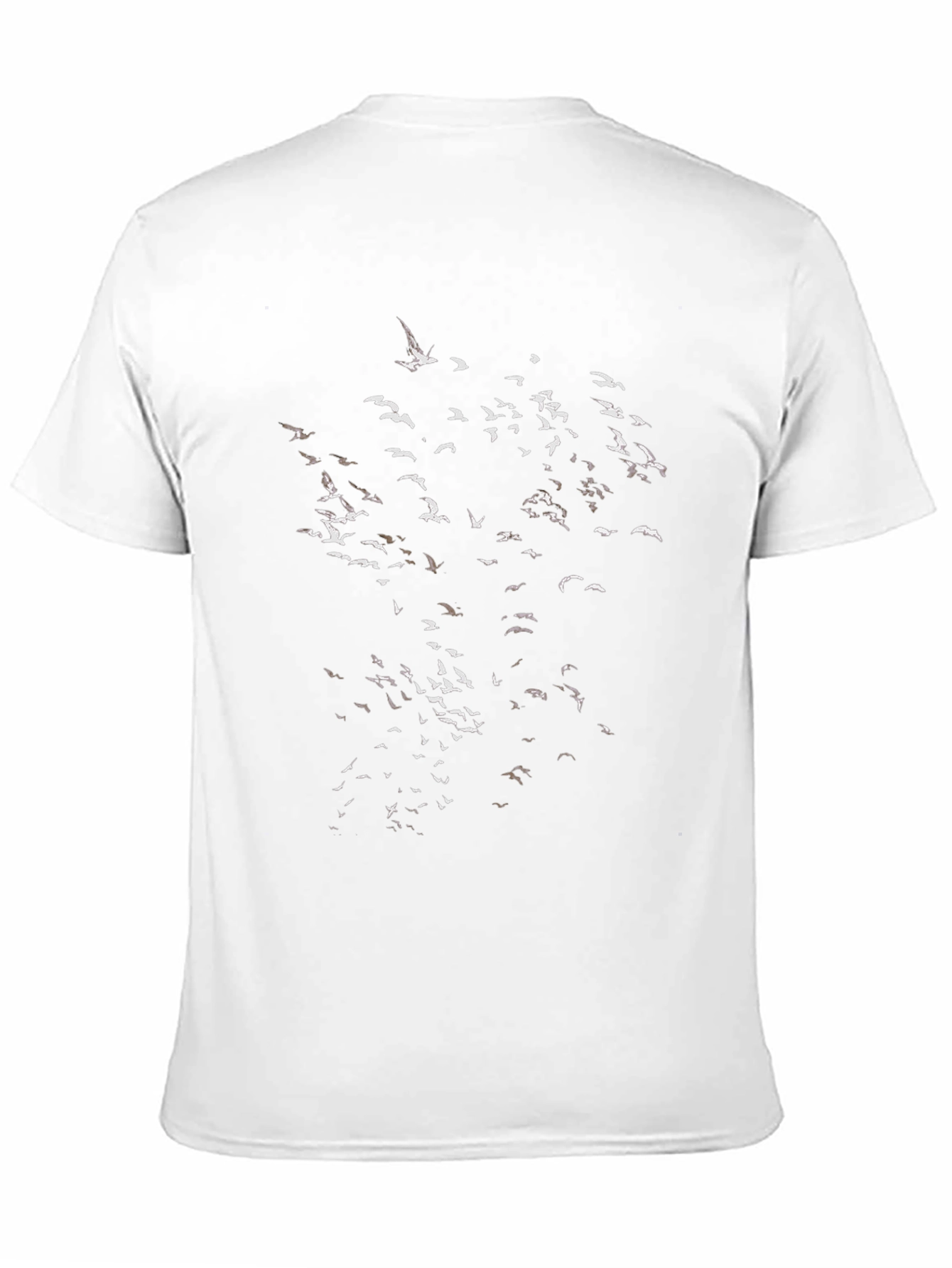 Black Black T-Shirt with Flock of Birds Graphic view 11