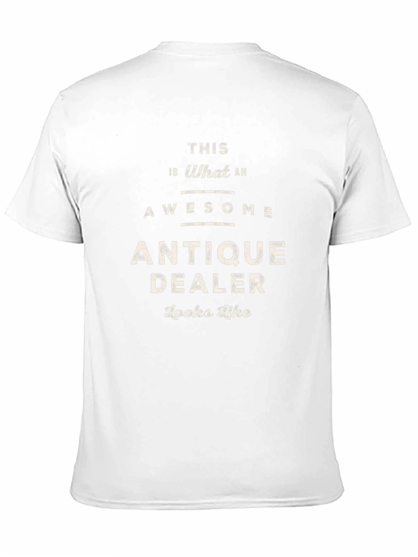 Black Awesome Antique Dealer T-Shirt - Black Crew Neck view 11