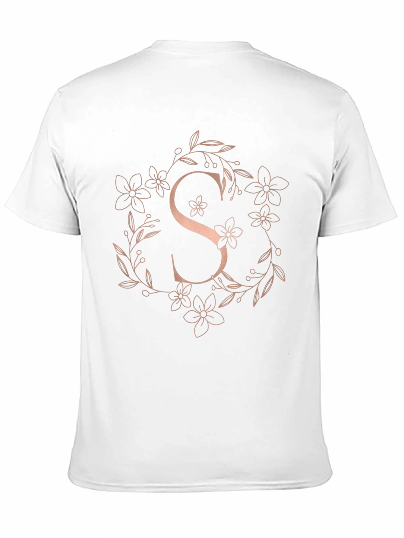 Black Floral Letter S Graphic Tee - Trendy Casual Style view 11