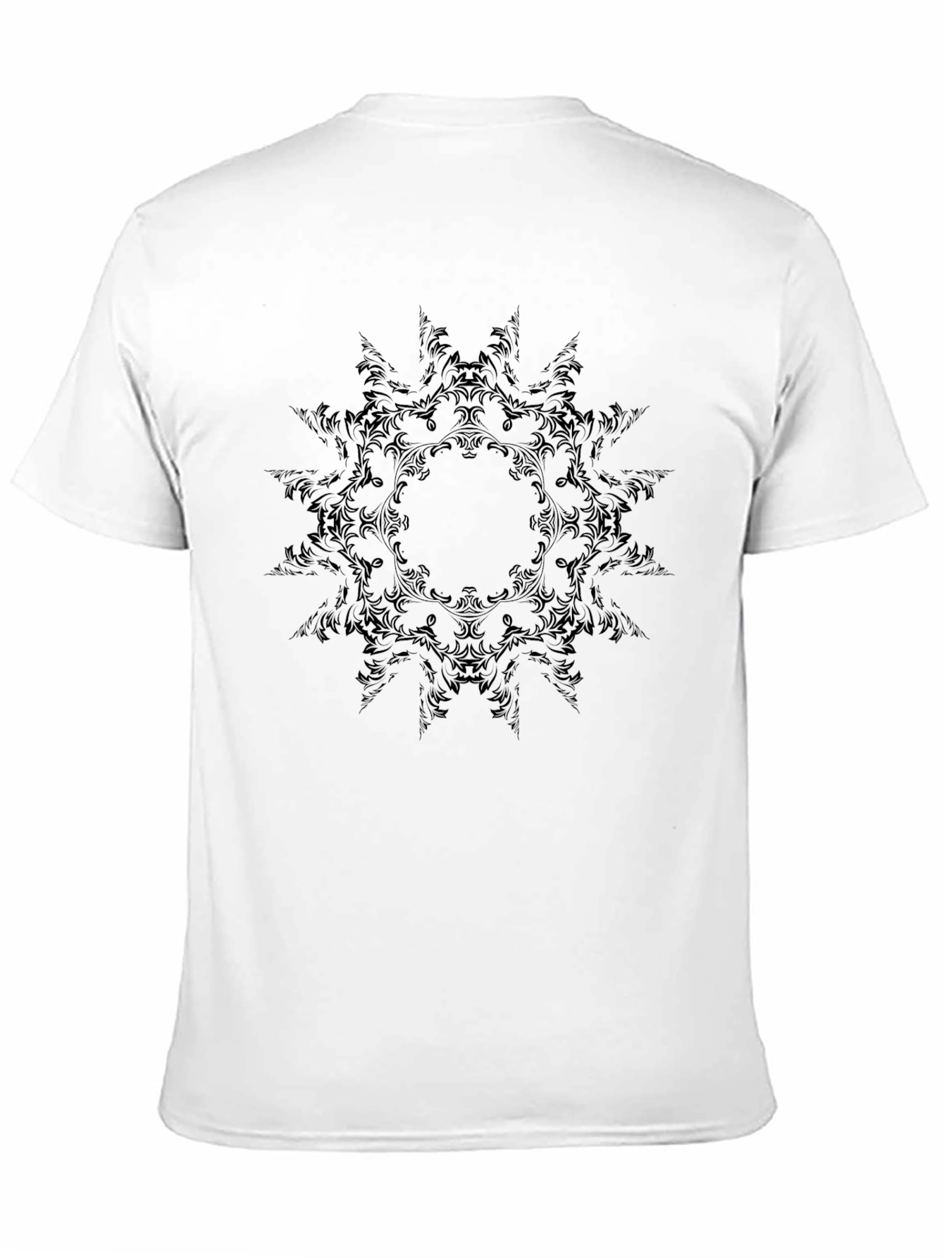 Black Black Mandala Print Men's T-Shirt view 11