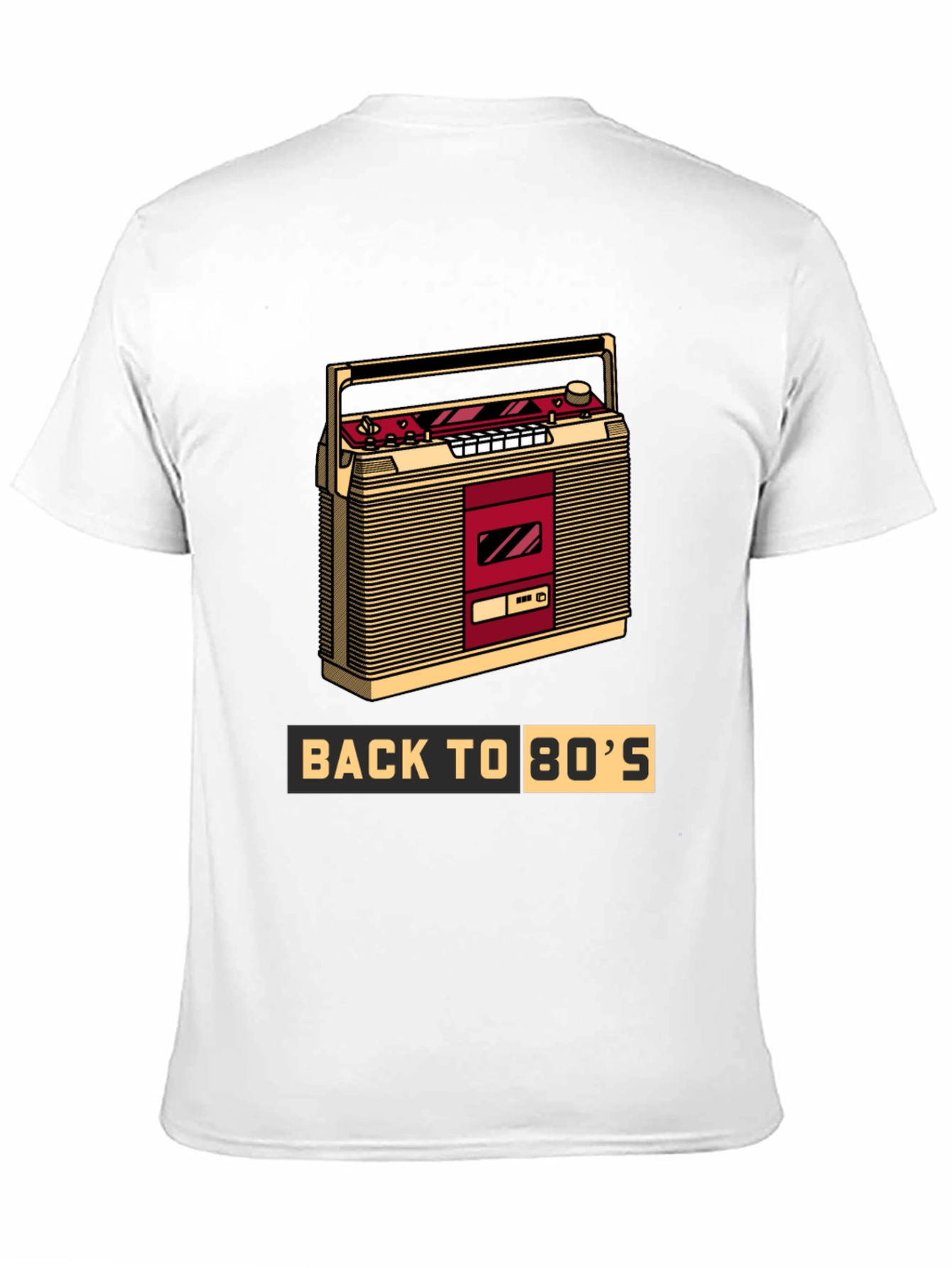 Black Back to the 80s Retro Boombox T-Shirt view 11