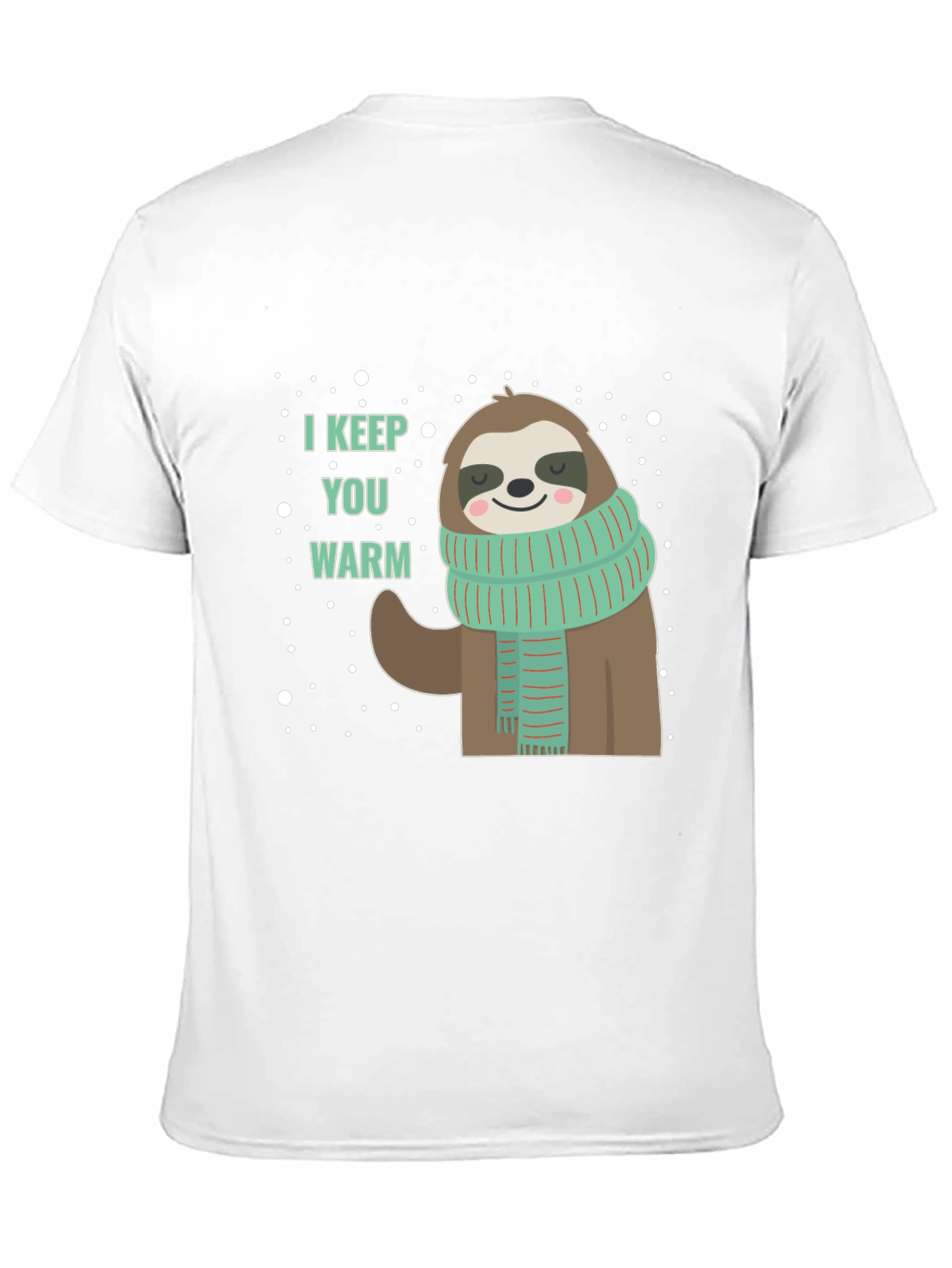 Black Cute Sloth Winter T-Shirt - I Keep You Warm view 11