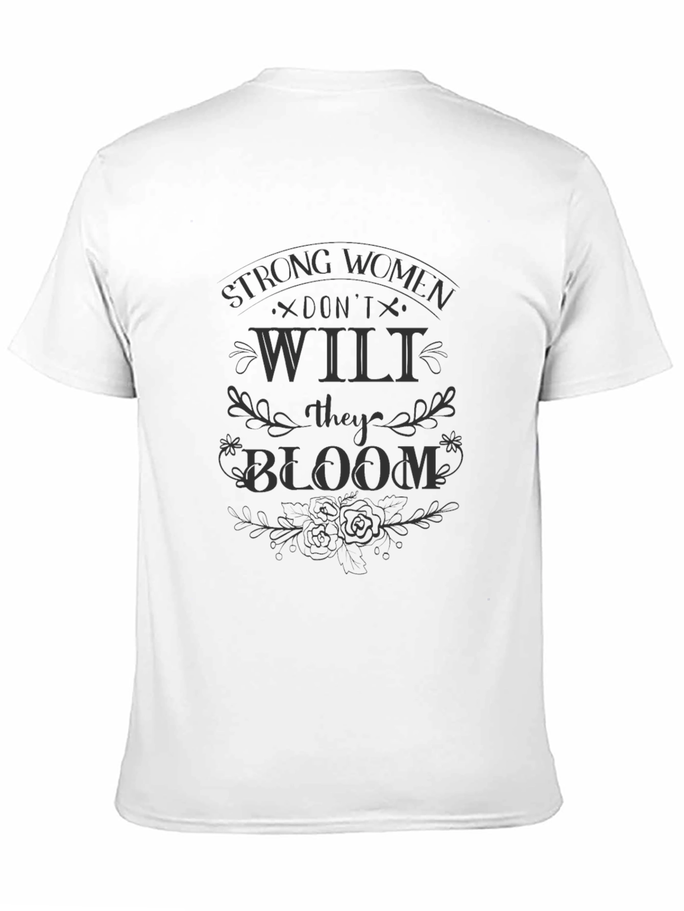 Black Strong Women Bloom Black Graphic Tee view 11