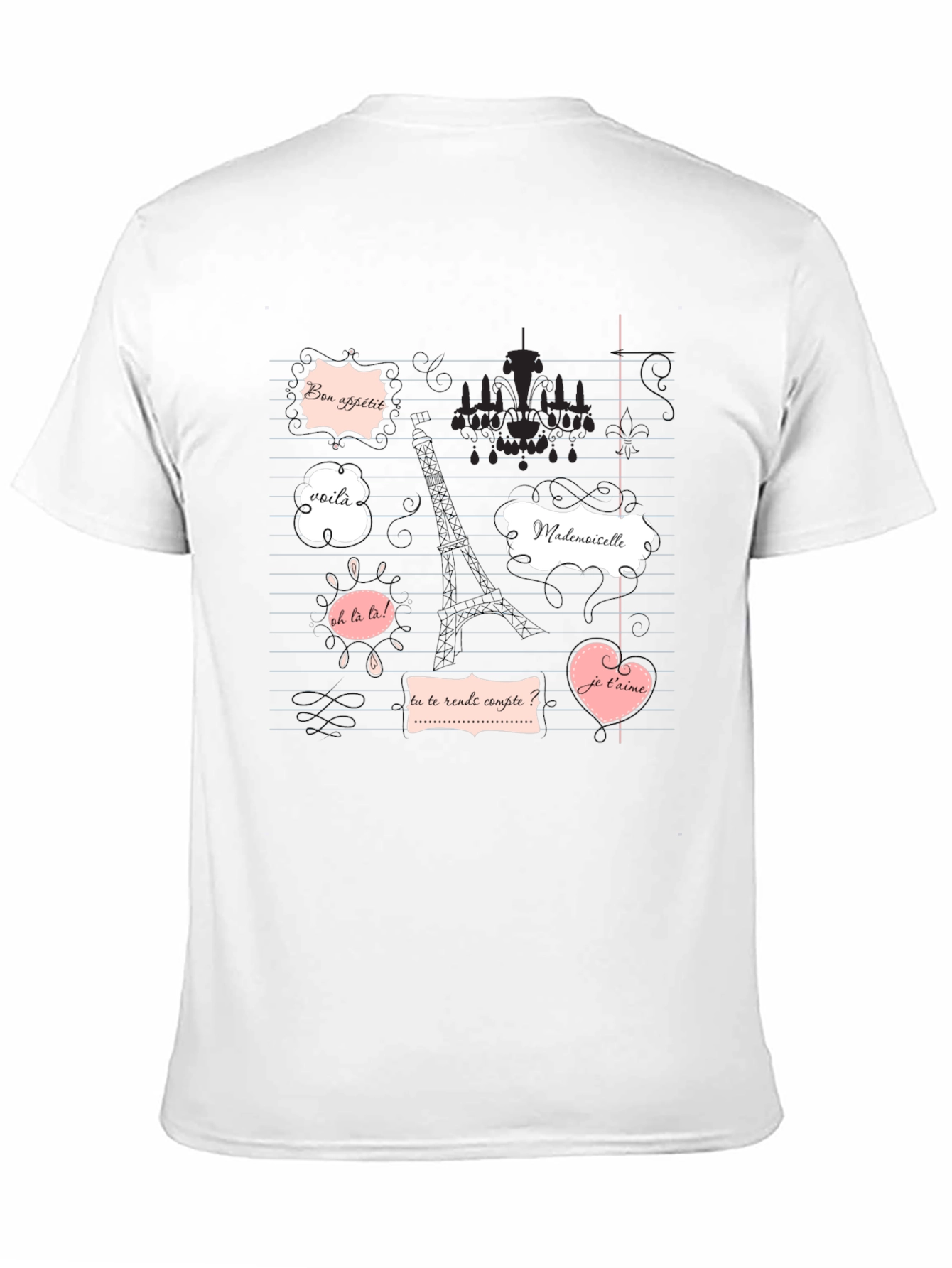 Black Parisian Phrases Graphic Tee view 11