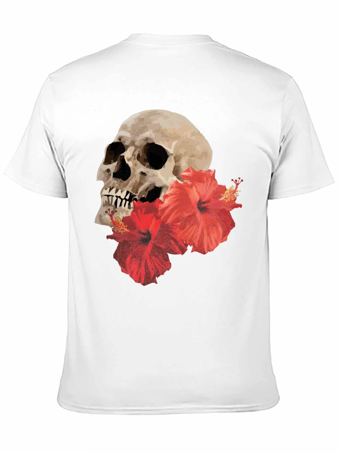 Black Skull & Hibiscus Graphic Tee - Bold Style view 11