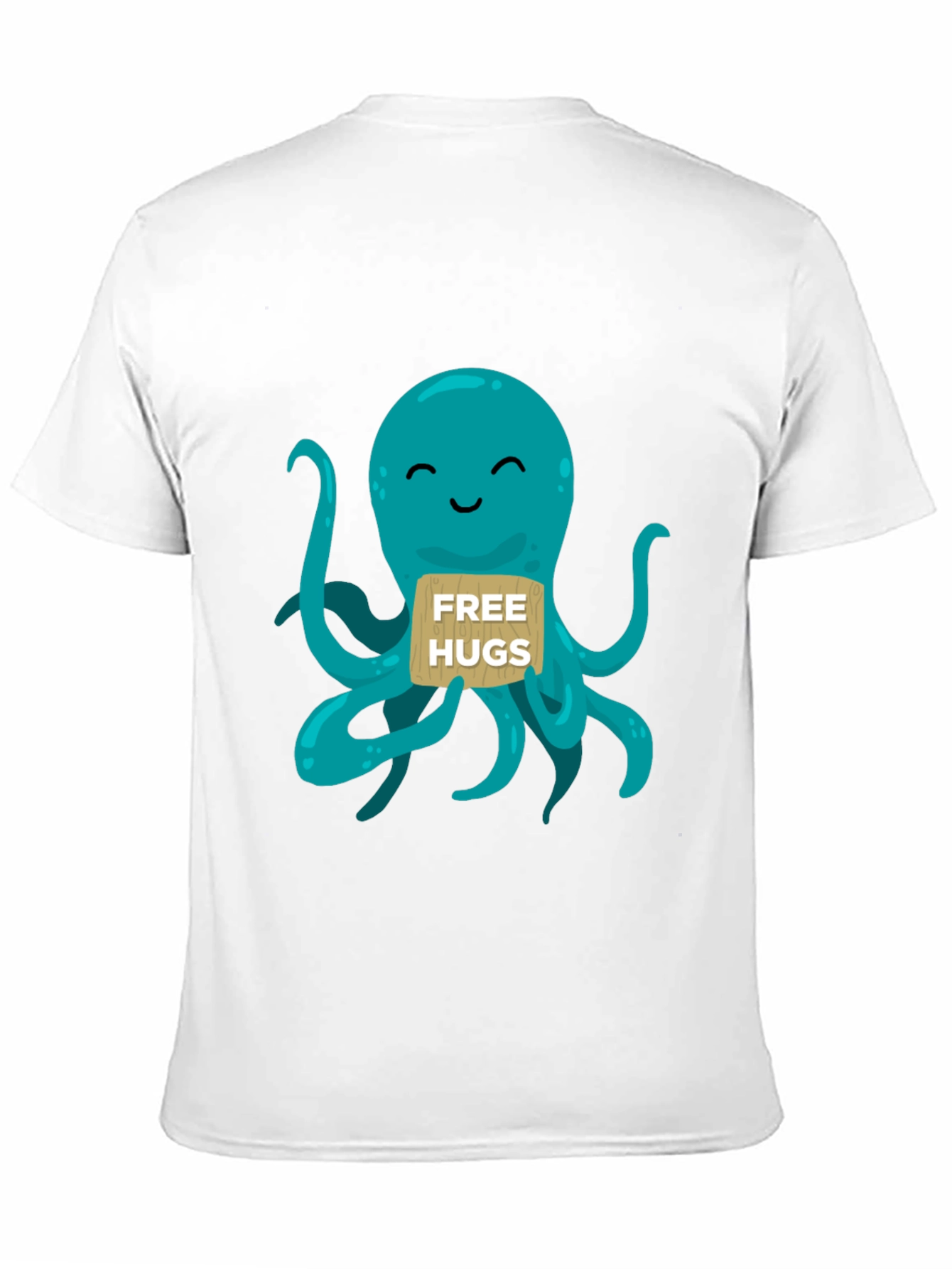 Black Cute Octopus 'Free Hugs' Graphic T-Shirt view 11