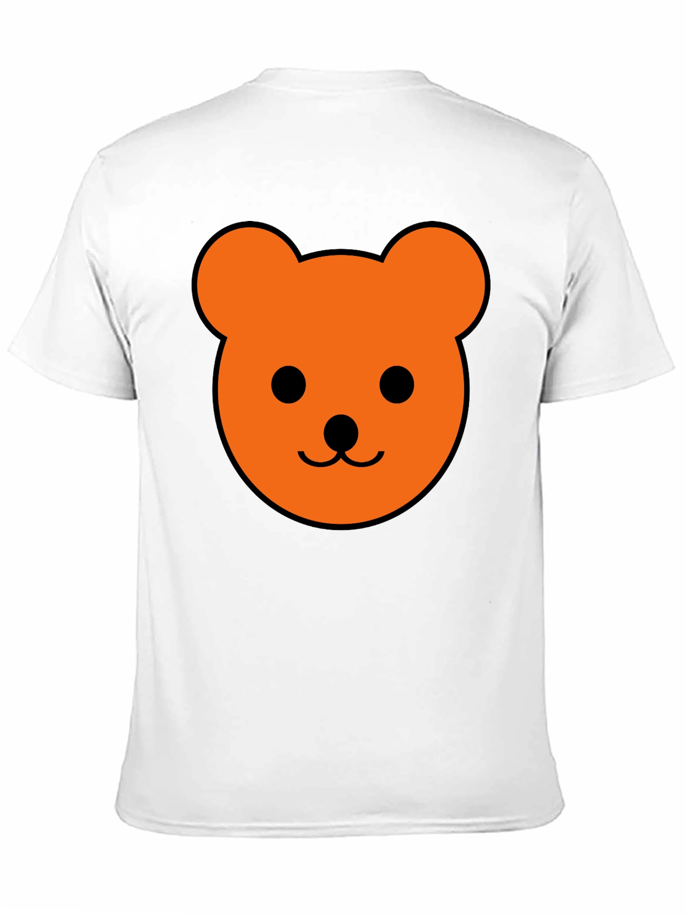 Black Men's Black T-Shirt with Orange Bear Graphic view 11