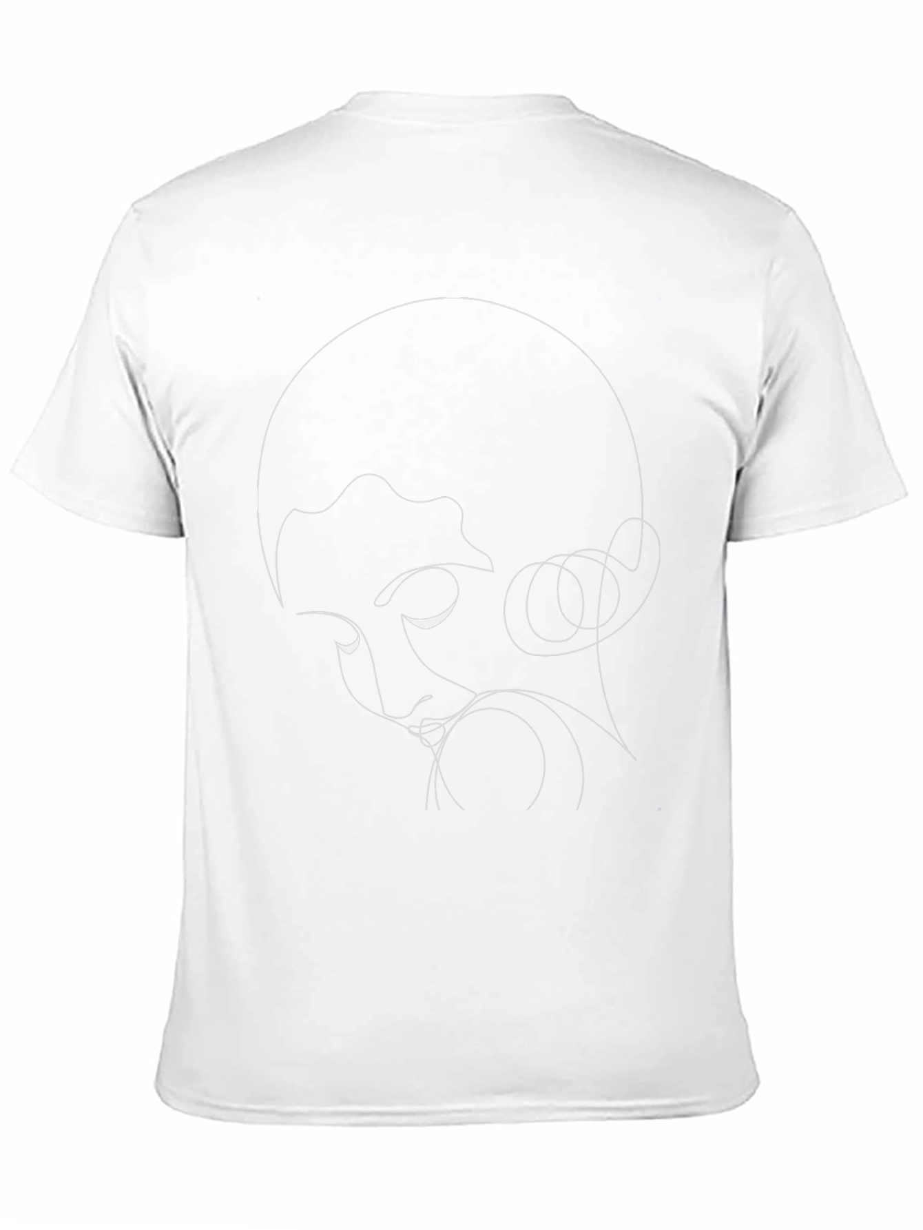 Black Abstract Face Line Art Black T-Shirt view 11