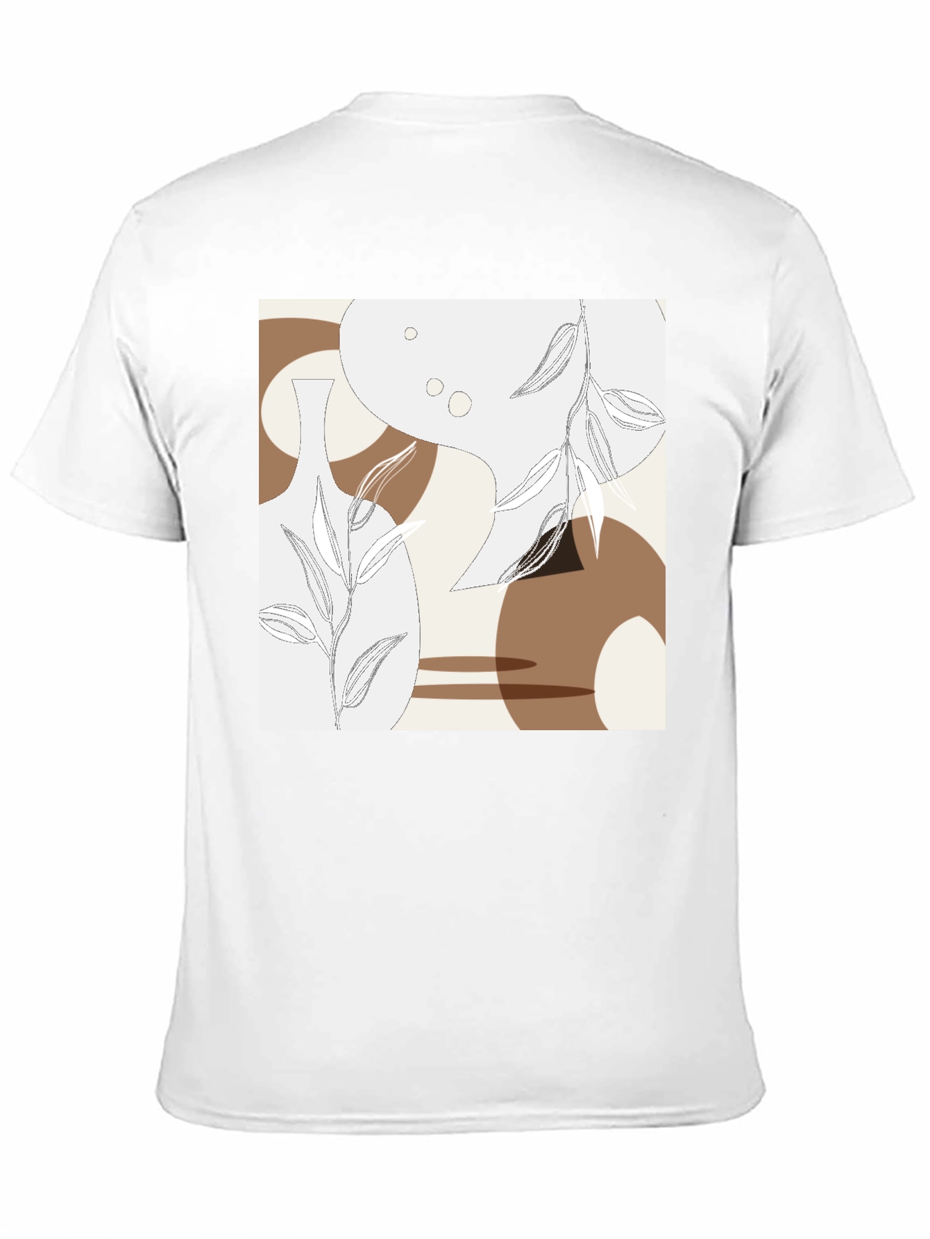 Black Abstract Floral T-Shirt - Modern Botanical Design view 11