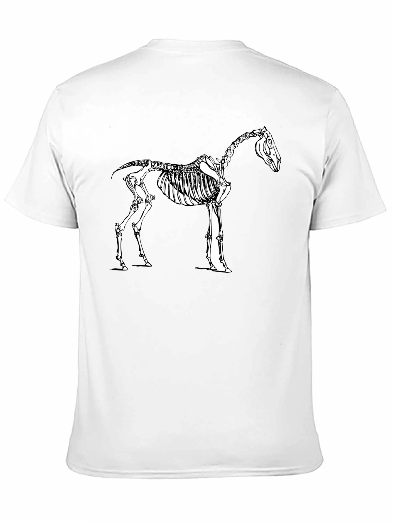 Black Horse Skeleton Graphic Tee - Black Cotton Shirt view 11