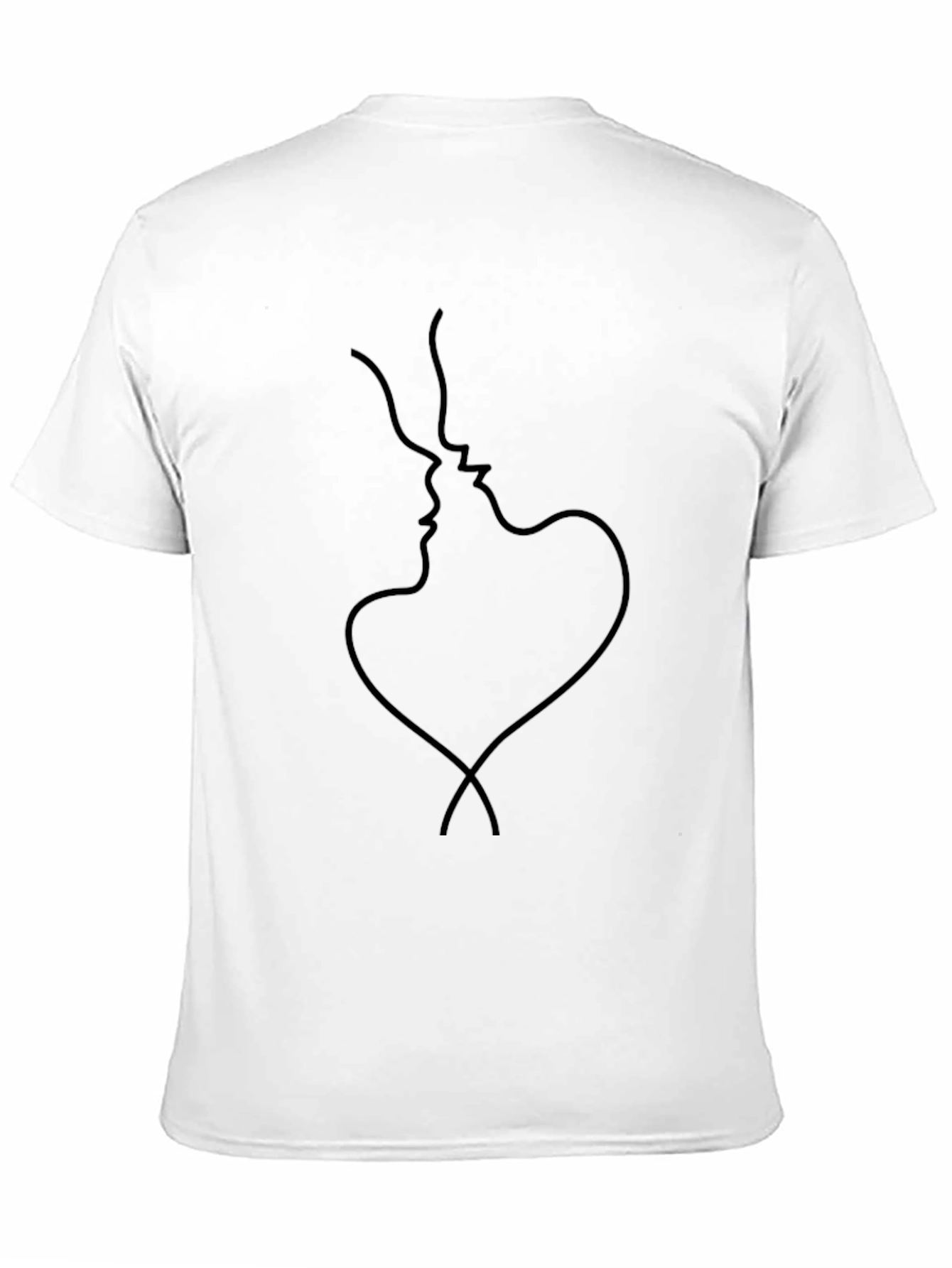 Black Minimalist Kissing Lovers Graphic Tee view 11