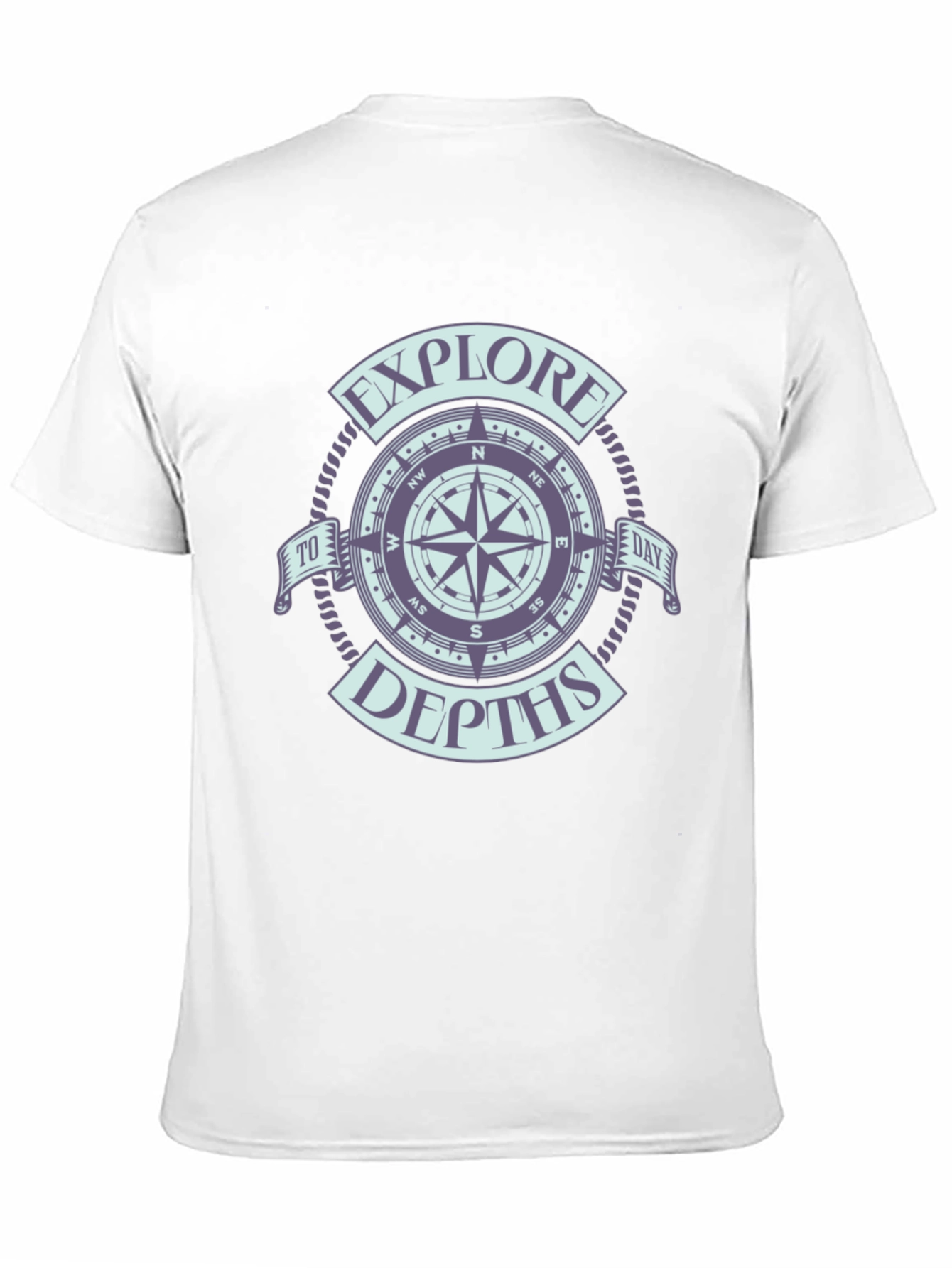 Black Explore Depths Compass Graphic Black T-Shirt view 11