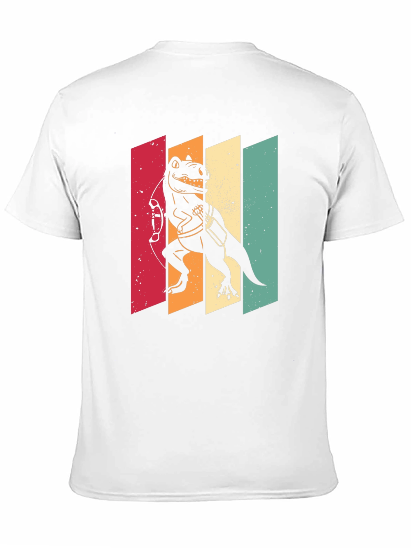 Black Retro Dinosaur Archer T-Shirt - Vintage Style view 11