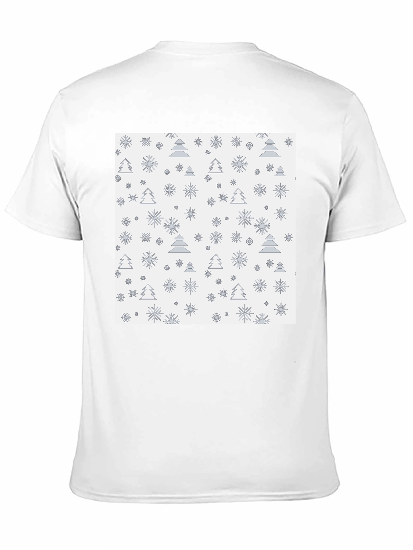 Black Festive Trees & Snowflakes Black T-Shirt view 11