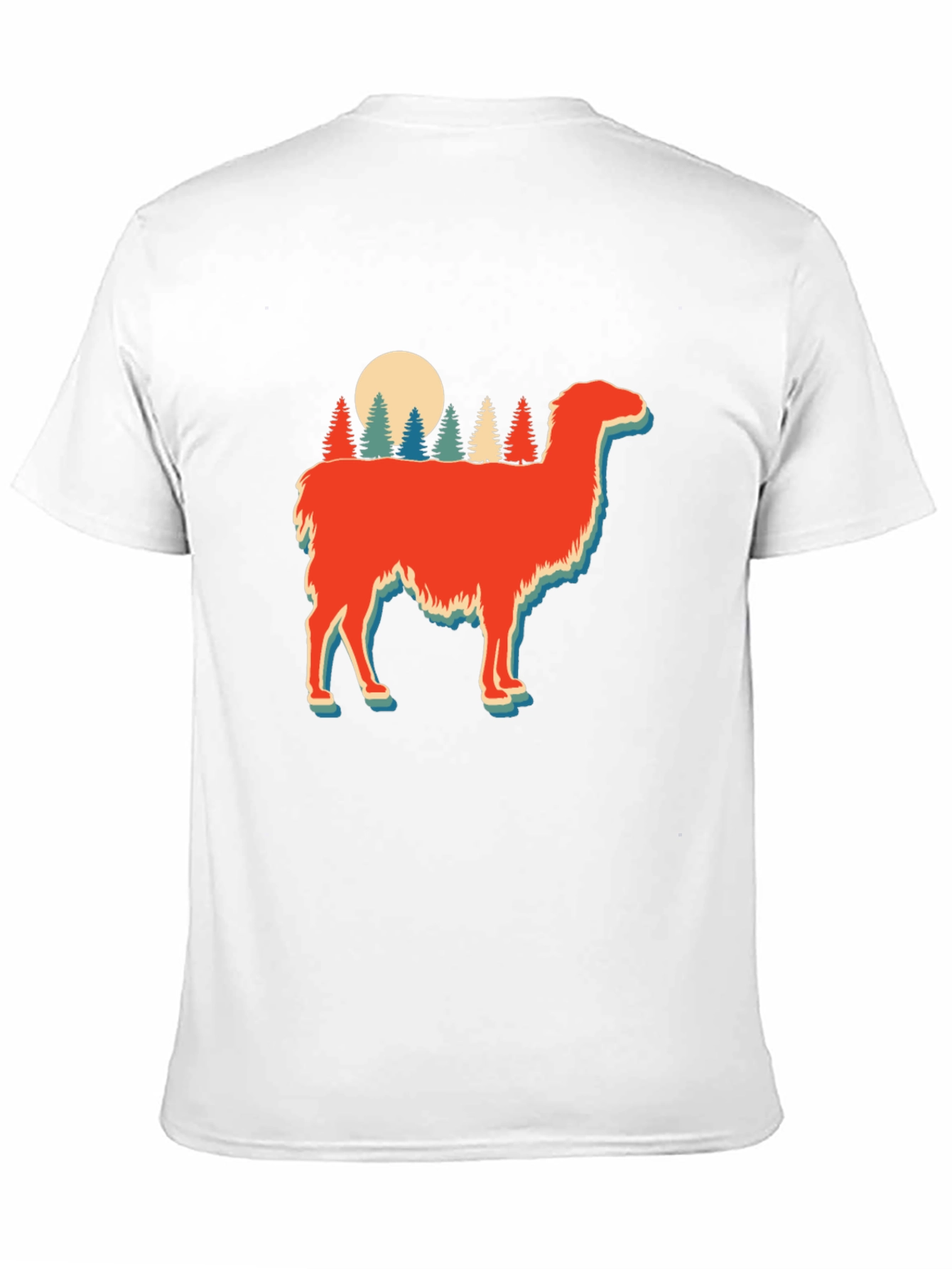 Black Retro Llama Forest Graphic Tee view 11
