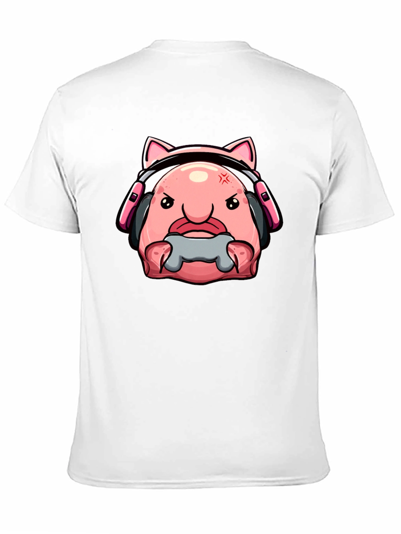 Black Gamer Blobfish T-Shirt - Angry Gaming Bloby view 11
