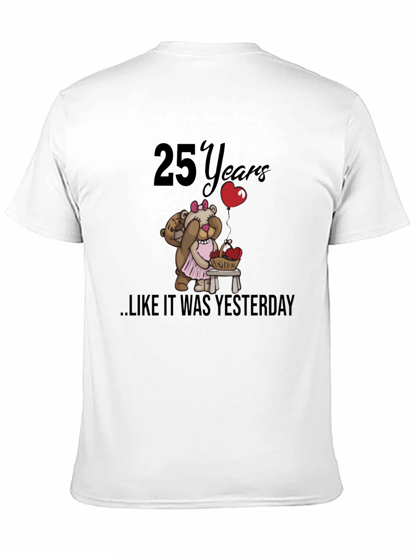 Black 25th Anniversary Teddy Bear T-Shirt view 11