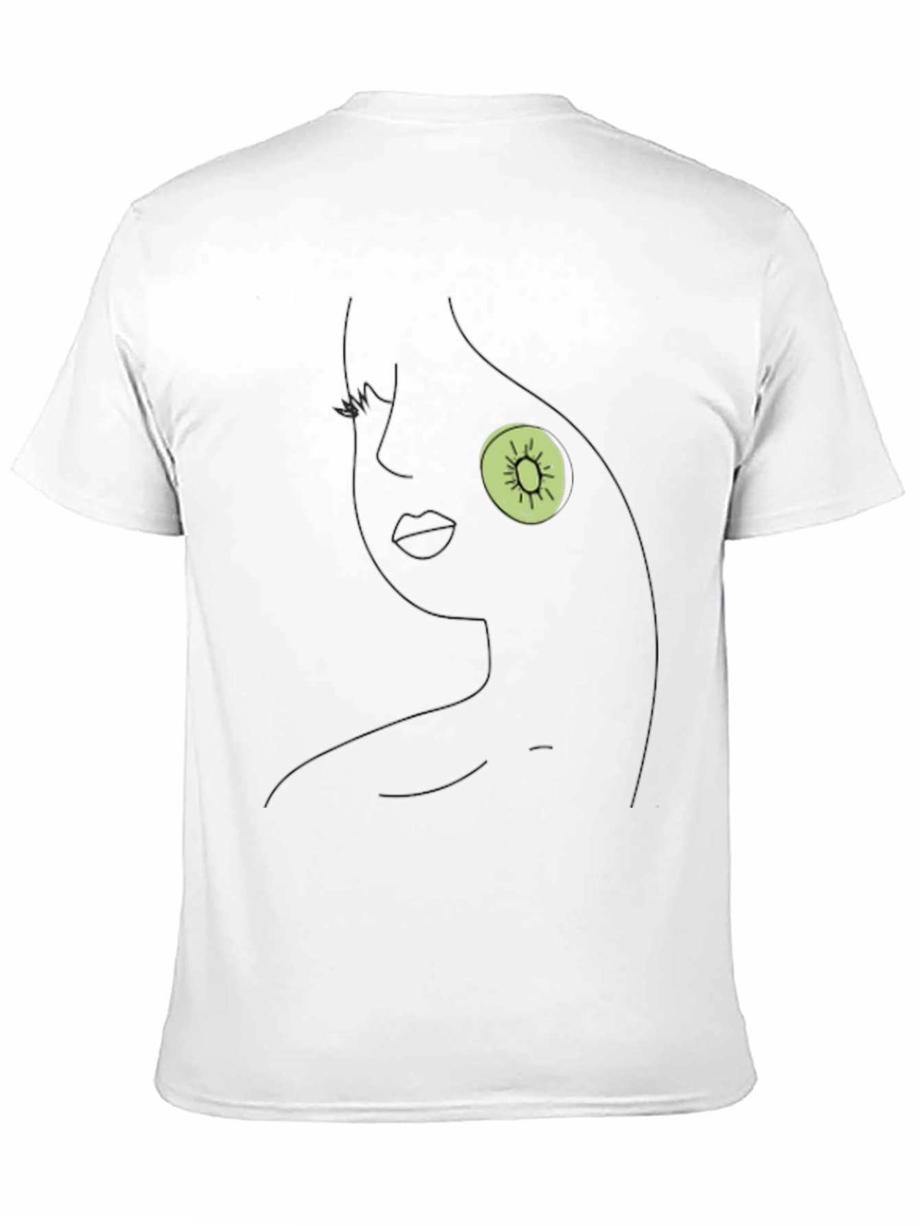Black Abstract Kiwi Face Black T-Shirt view 11