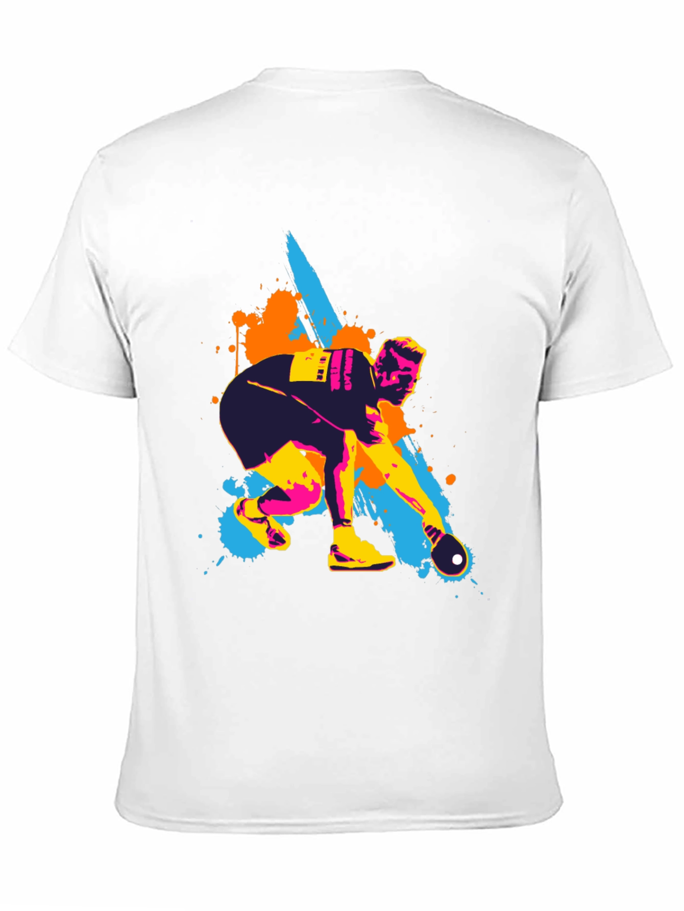 Black Artistic Bowling T-Shirt for Men view 11