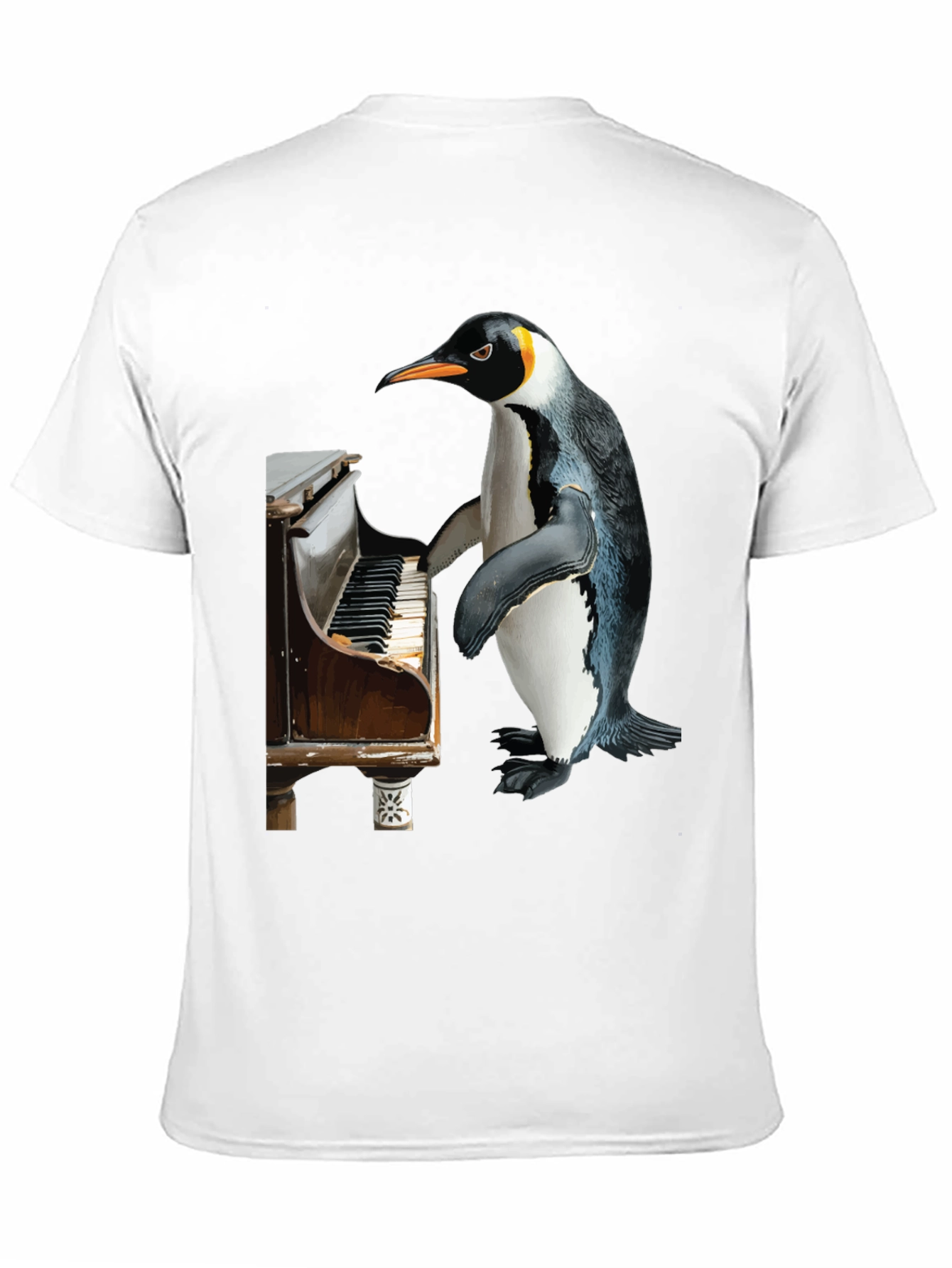 Black Piano Penguin Tee - Funny Music Lover T-Shirt view 11