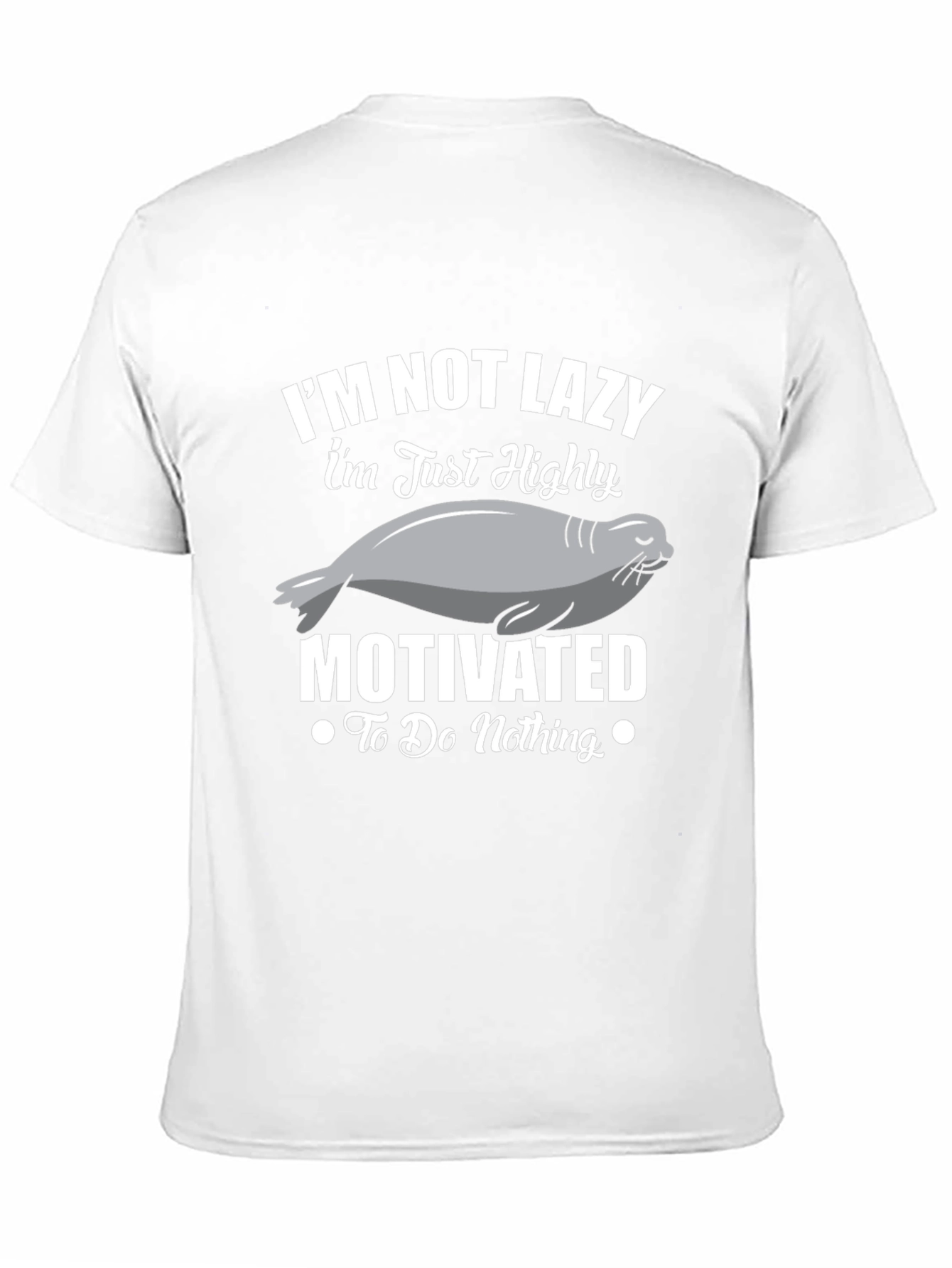 Black I'm Not Lazy T-Shirt, Funny Seal Tee view 11