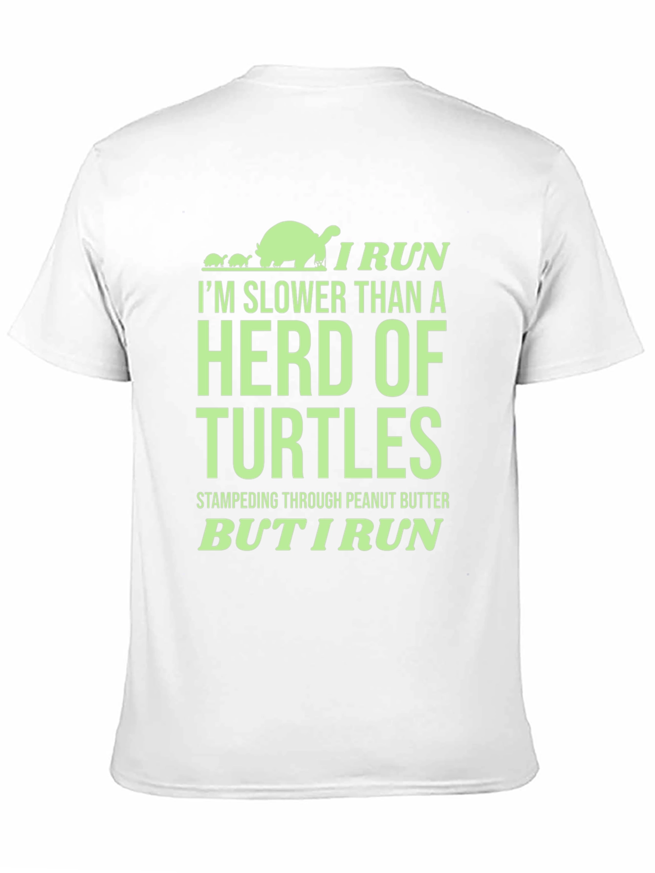 Black Funny Turtle Run T-Shirt: Herd of Turtles - I Run view 11