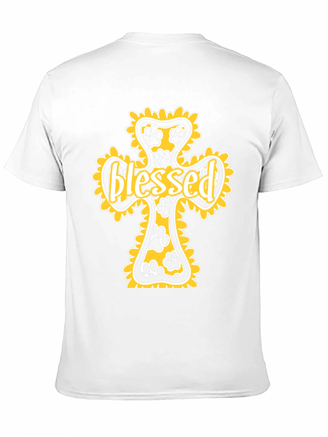 Black Blessed Paw Print Cross Graphic Tee view 11