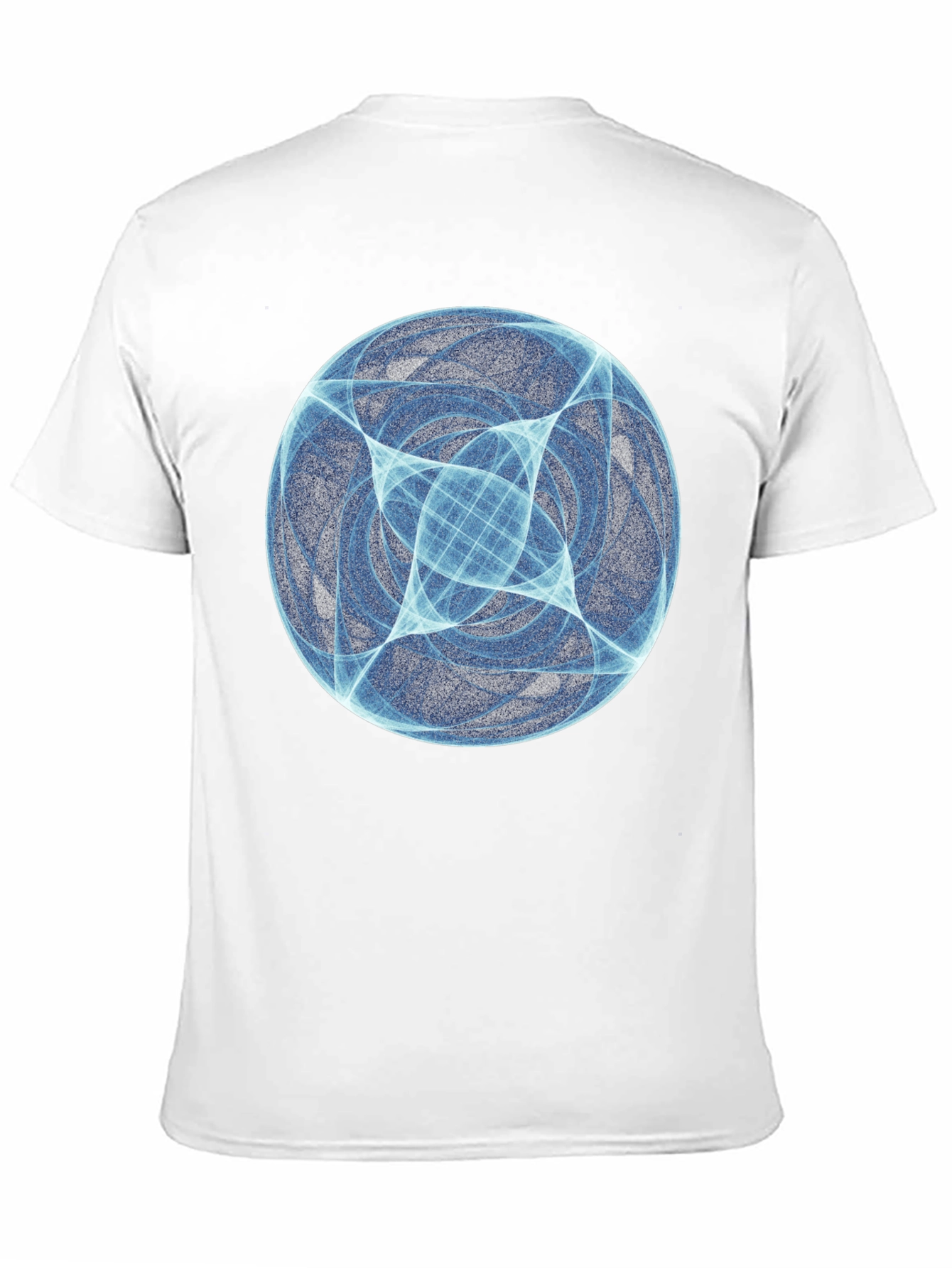 Black Abstract Blue Orb Graphic Black T-Shirt view 11