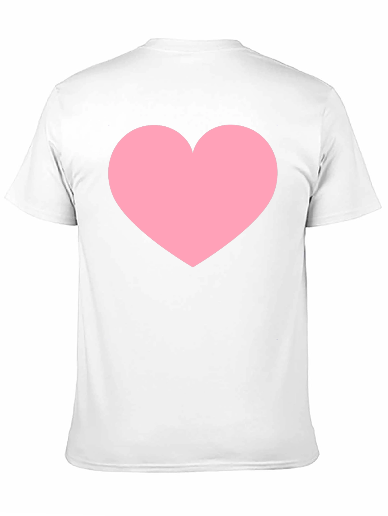 Black Men's Black T-Shirt with Pink Heart Print view 11