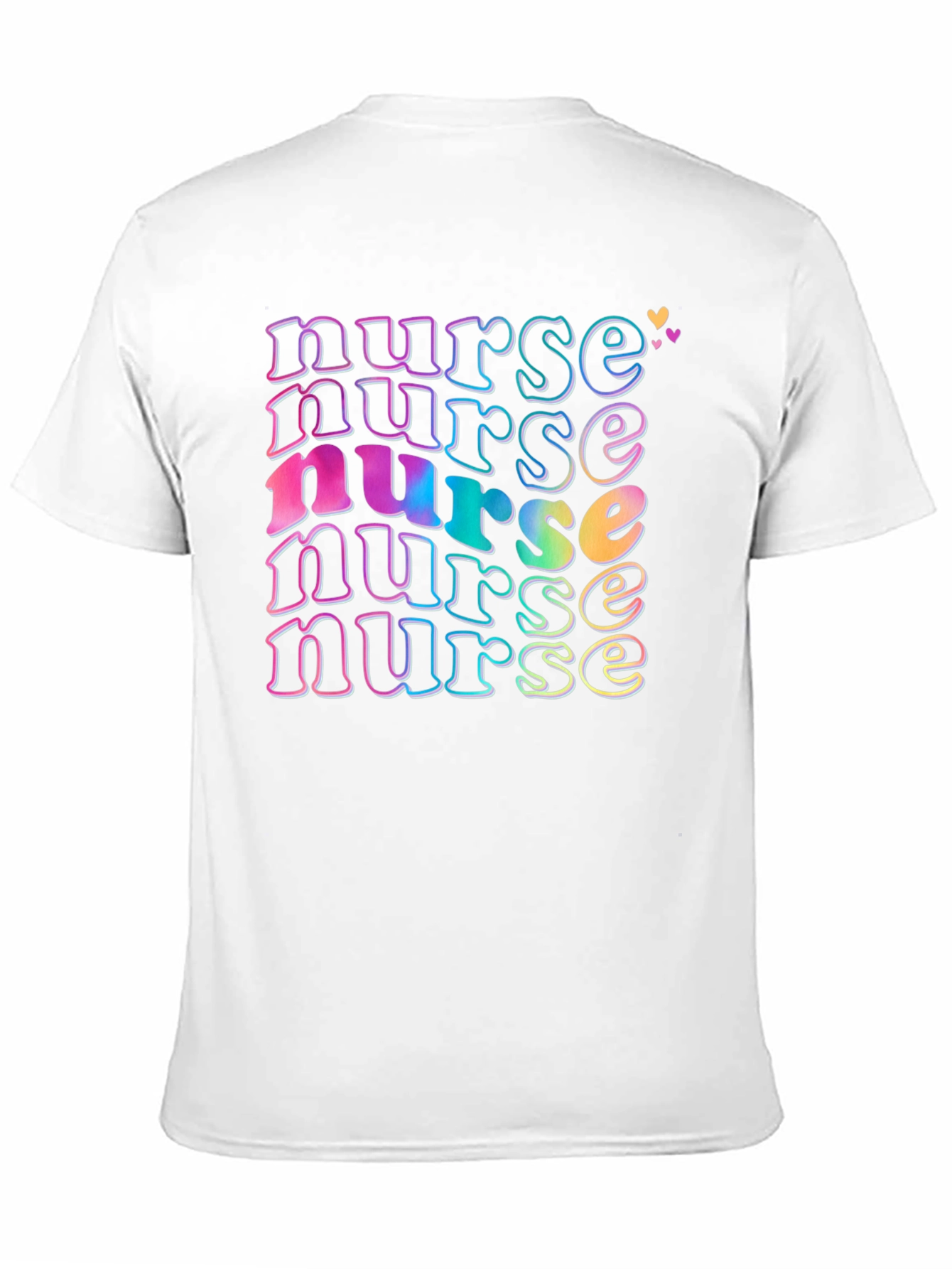 Black Retro Nurse T-Shirt, Colorful Graphic Tee view 11