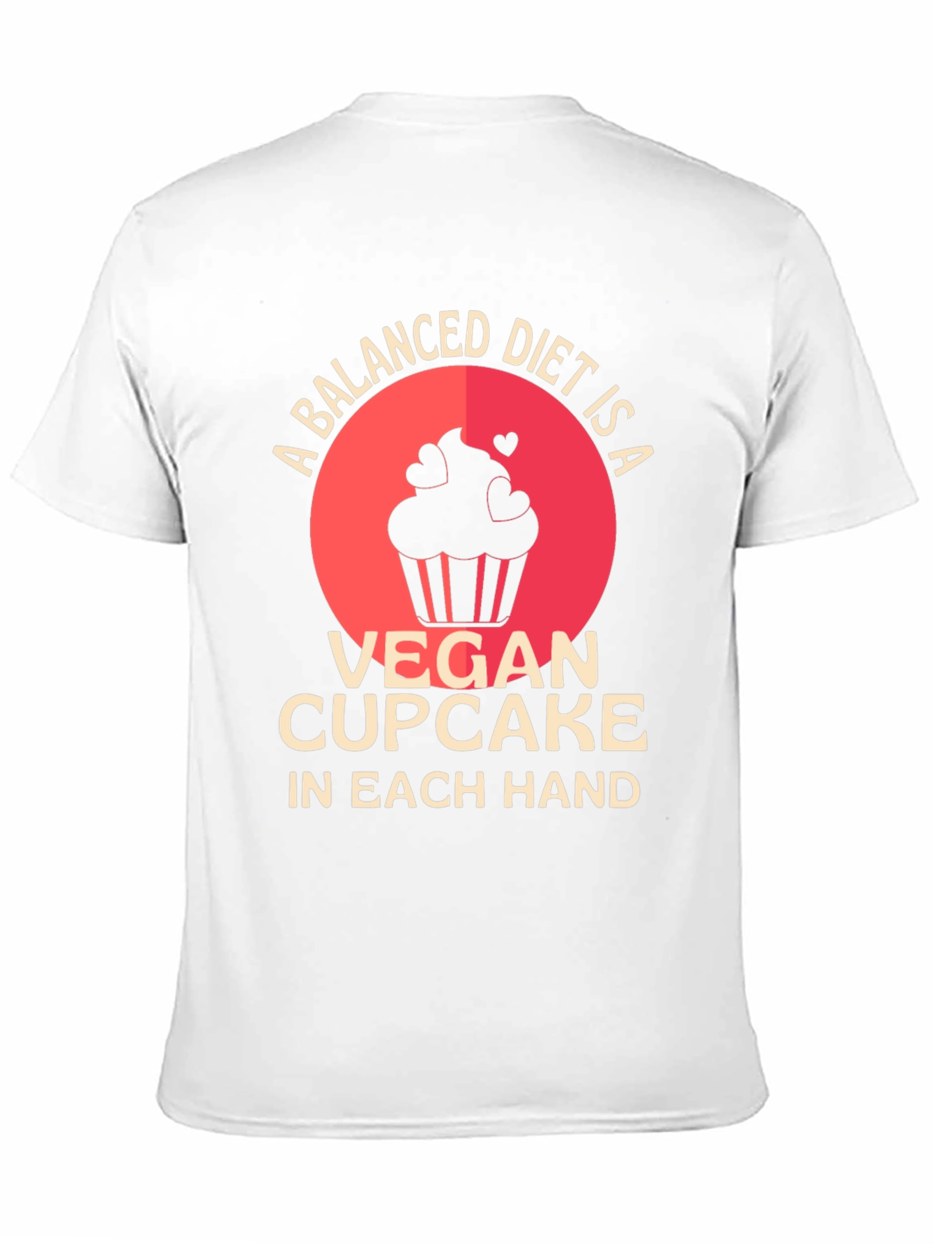 Black Vegan Cupcake Balanced Diet T-Shirt view 11
