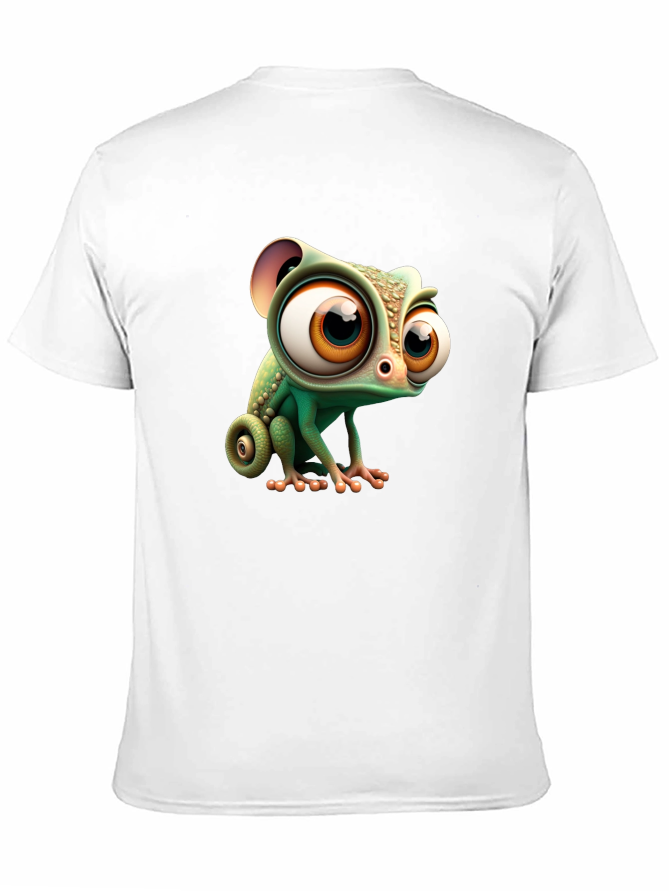 Black Cute Cartoon Chameleon Graphic Tee - Black view 11