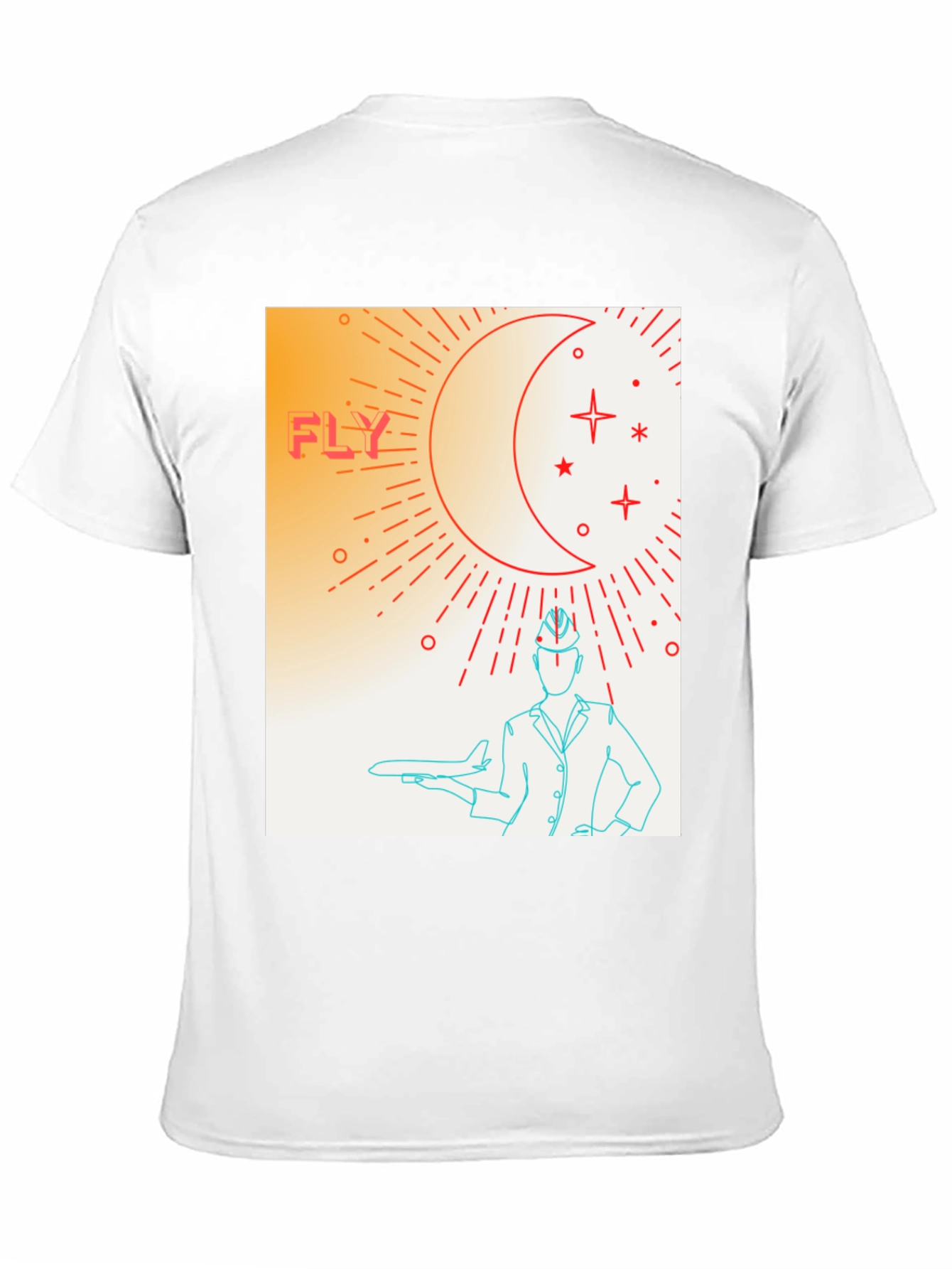 Black Fly High Graphic Tee - Airplane & Stars Design view 11