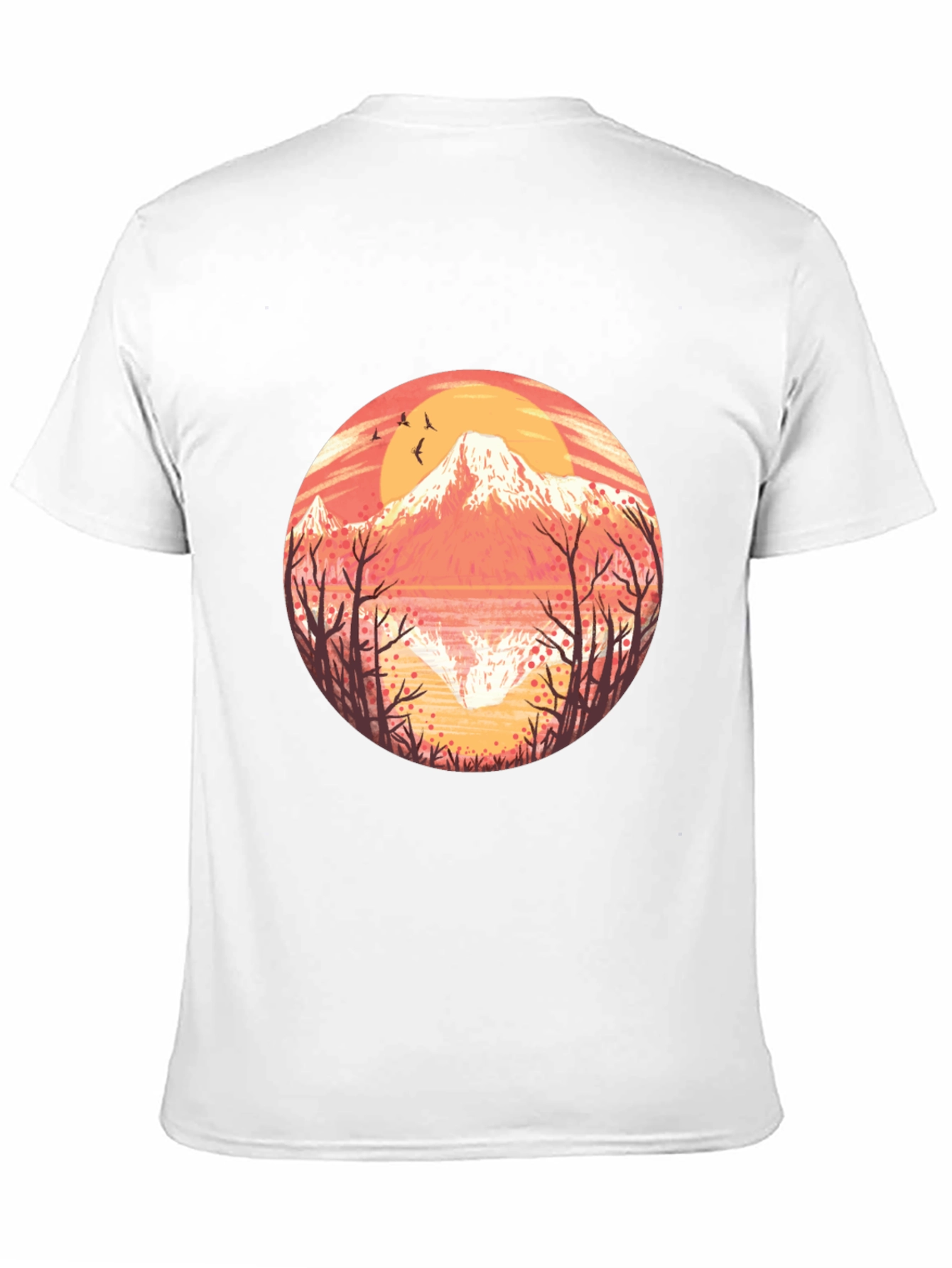 Black Mountain Sunset Graphic Tee - Black Cotton T-Shirt view 11