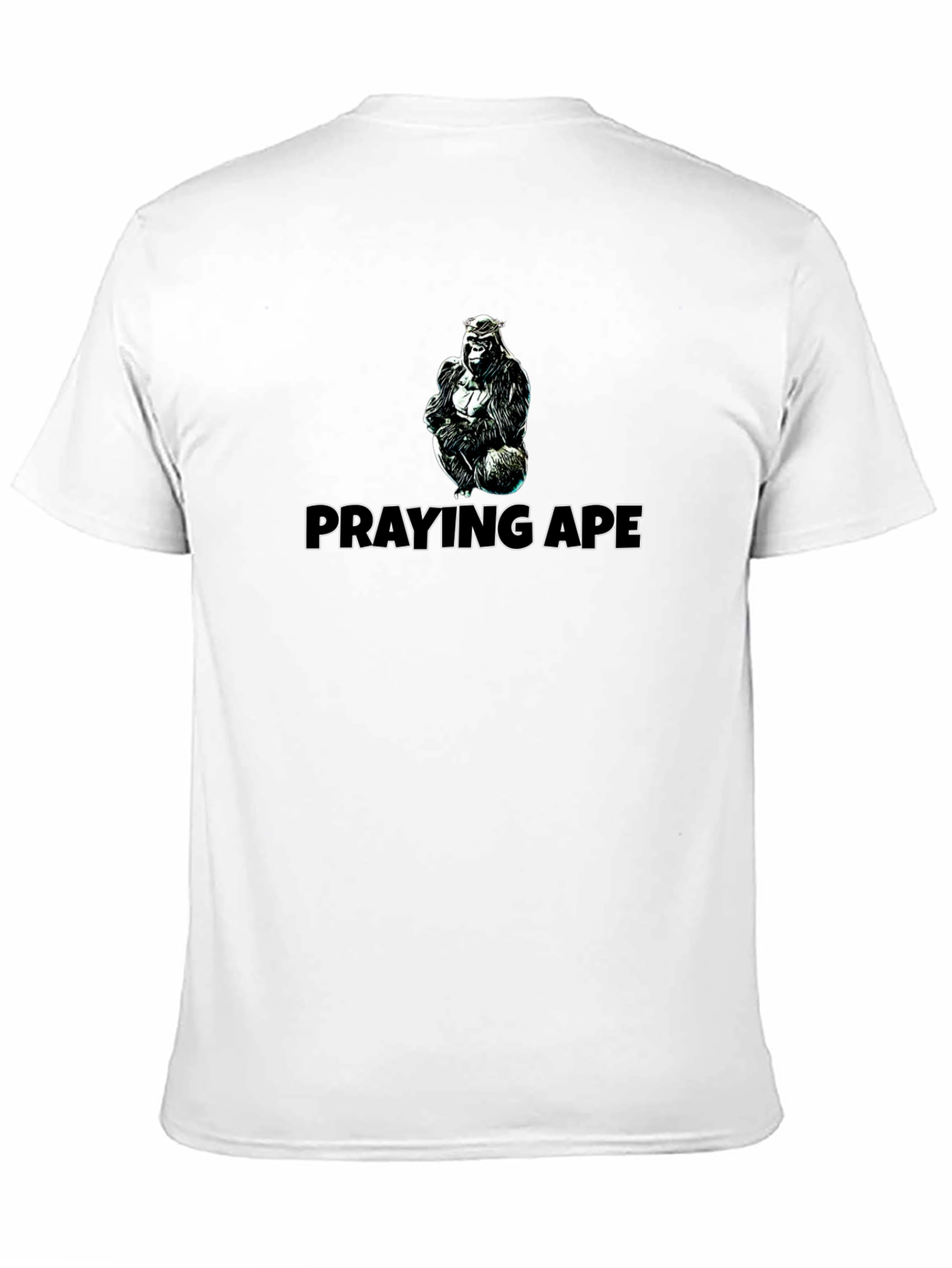 Black Praying Ape Graphic Tee - Black Cotton Blend view 11