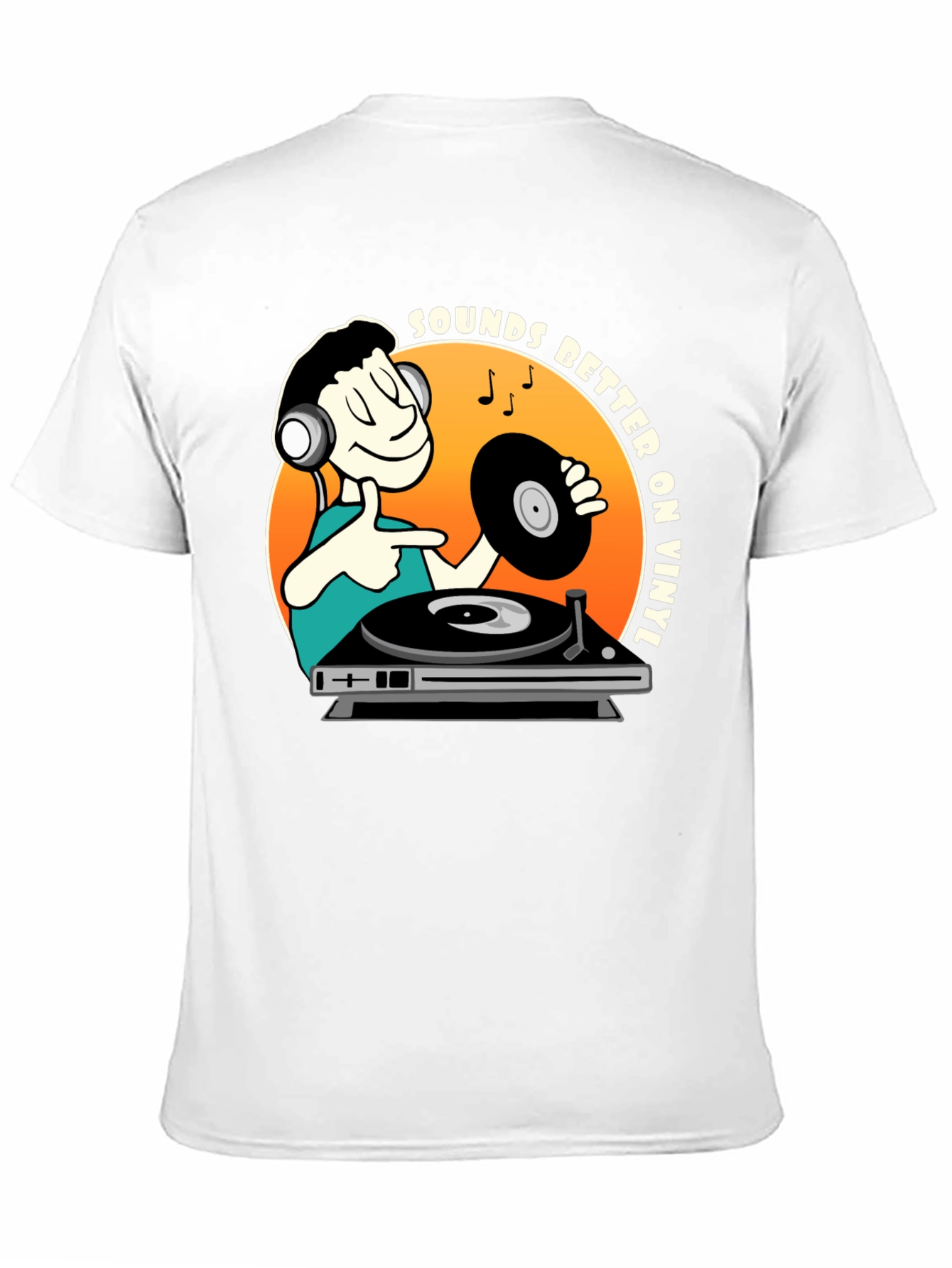 Black Sounds Better On Vinyl Men's Black T-Shirt view 11