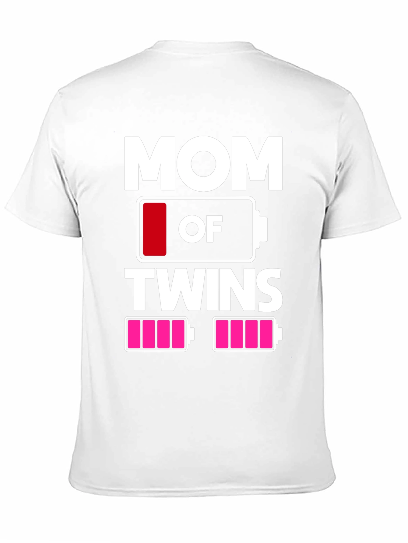 Black Mom of Twins T-Shirt - Low Battery Design view 11