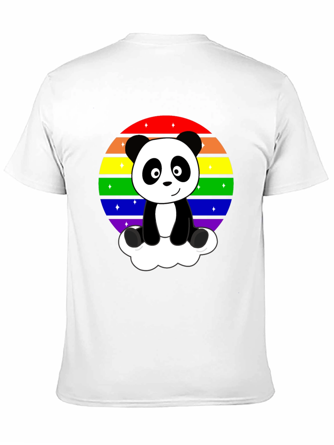 Black Rainbow Panda Graphic Tee view 11
