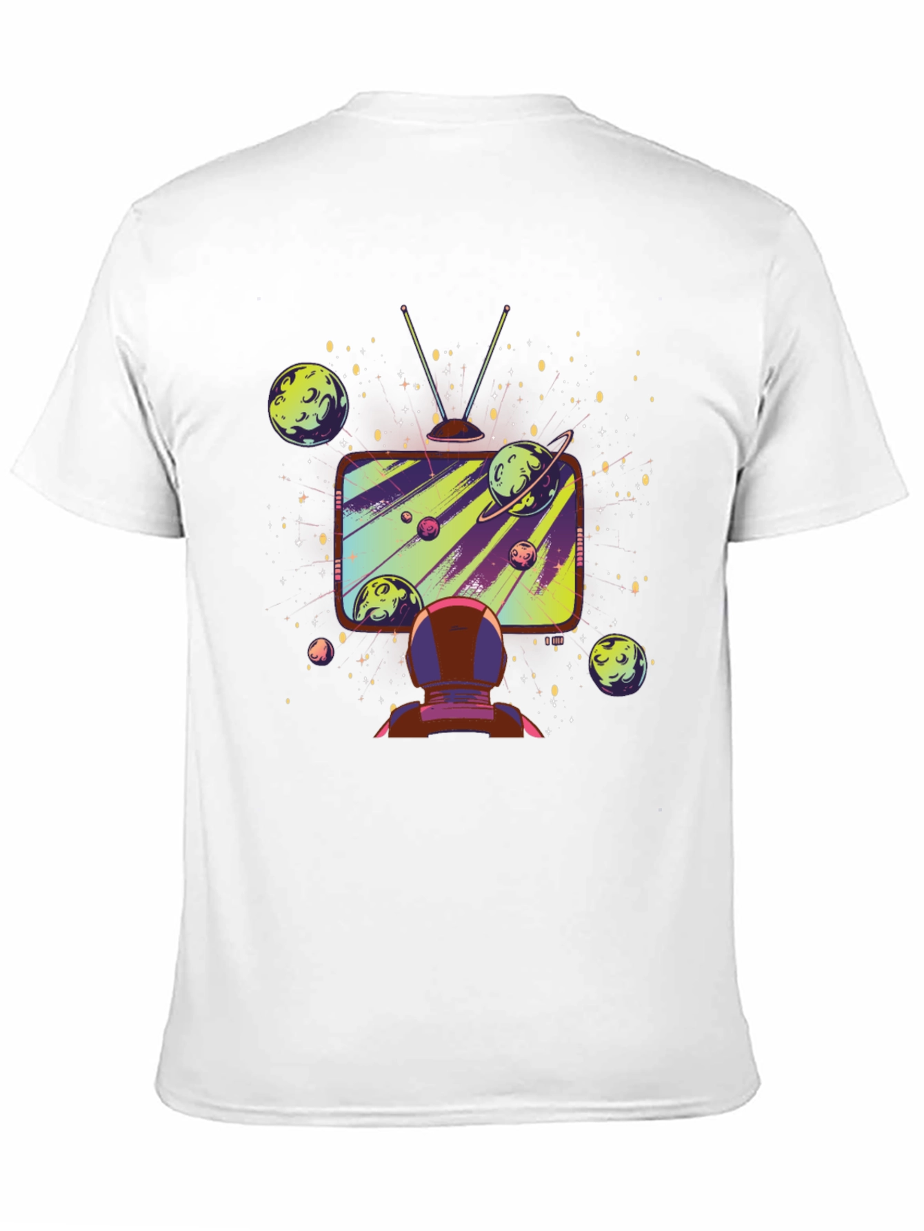 Black Astronaut Galaxy TV T-Shirt - Space Observer view 11