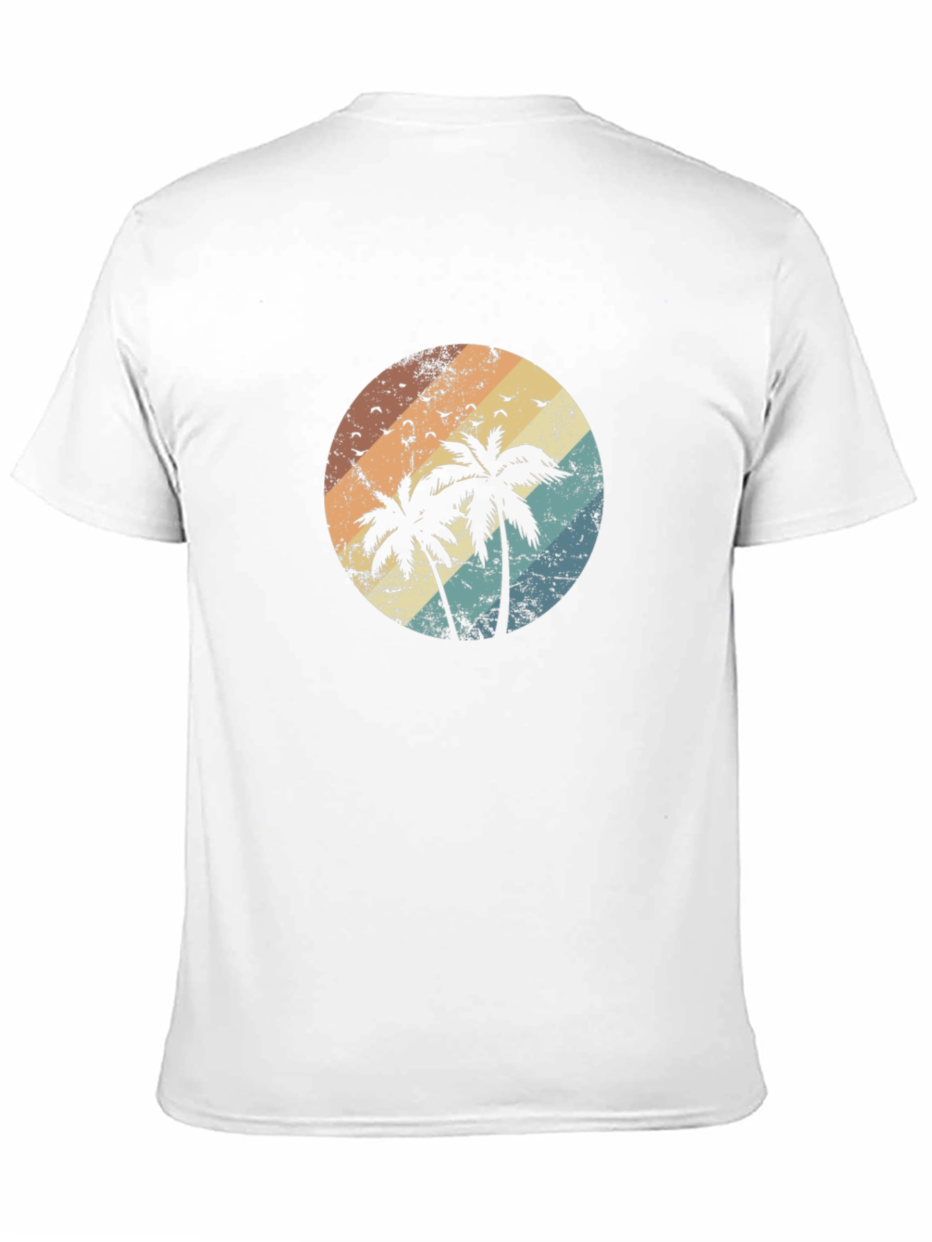 Black Retro Palm Tree Sunset Graphic T-Shirt view 11