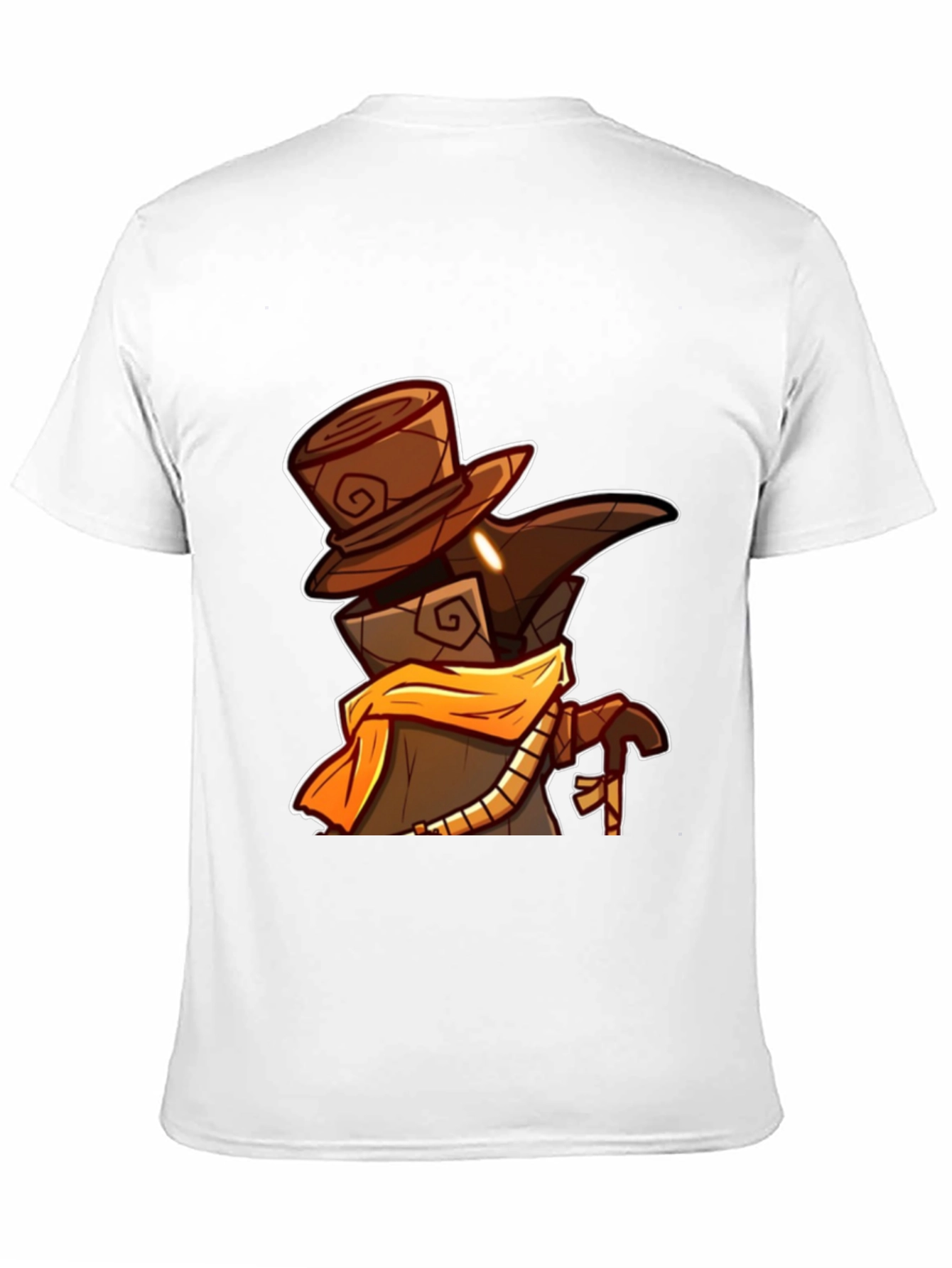 Black Plague Doctor Cartoon Graphic T-Shirt view 11