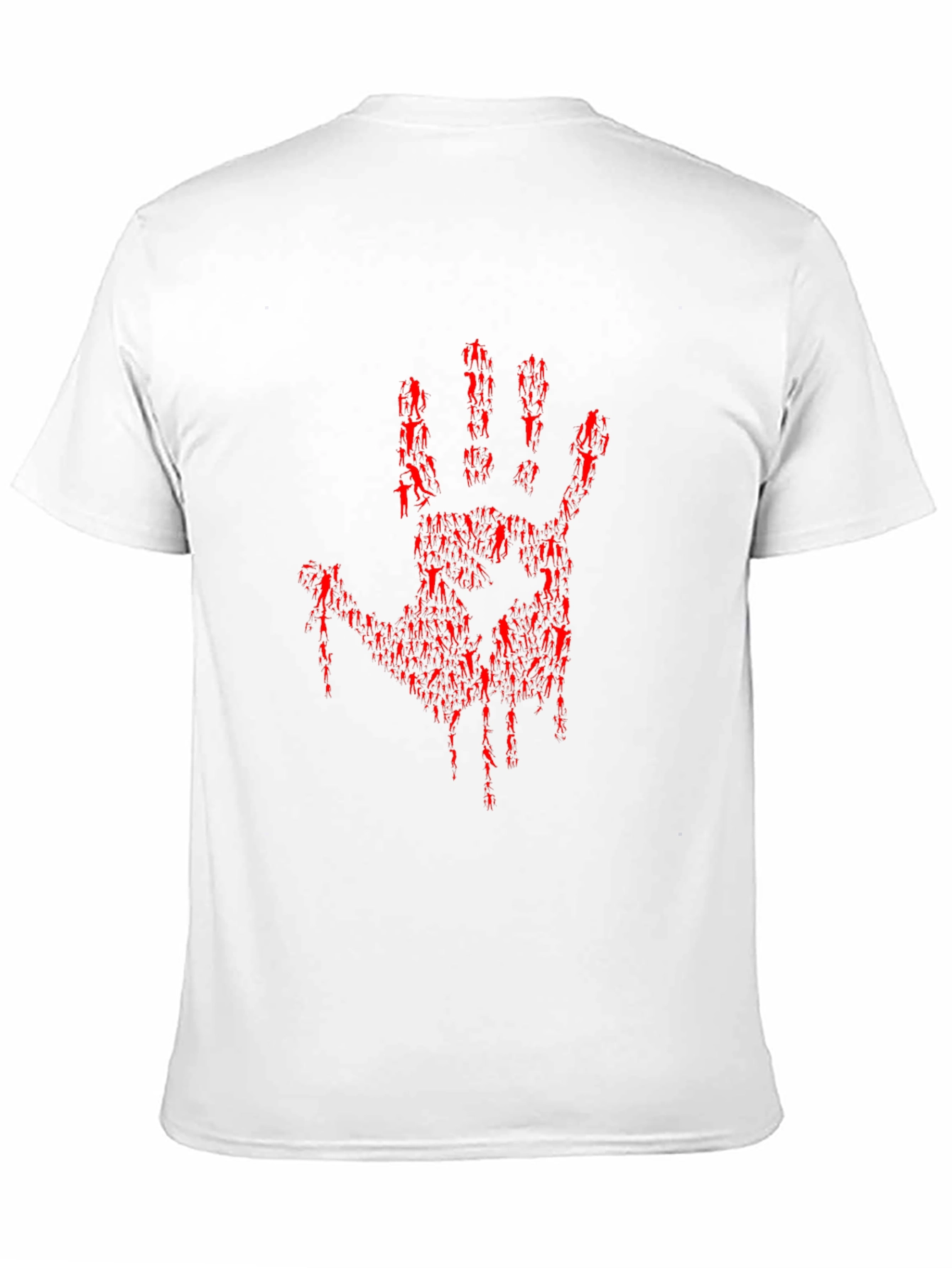 Bloody Hand Print Graphic Tee - Black - 11