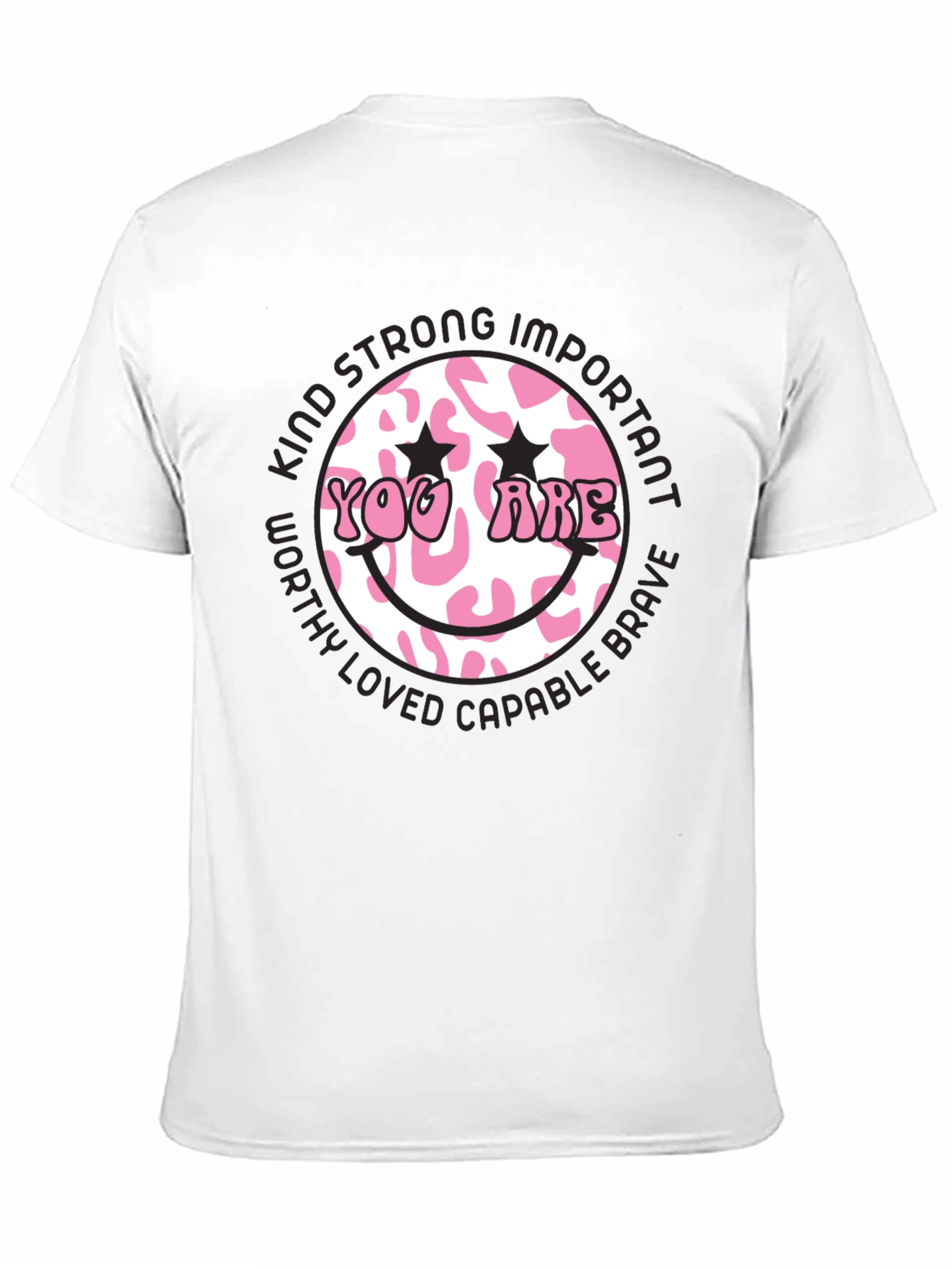 Black Kind Strong Leopard Print Smiley T-Shirt view 11