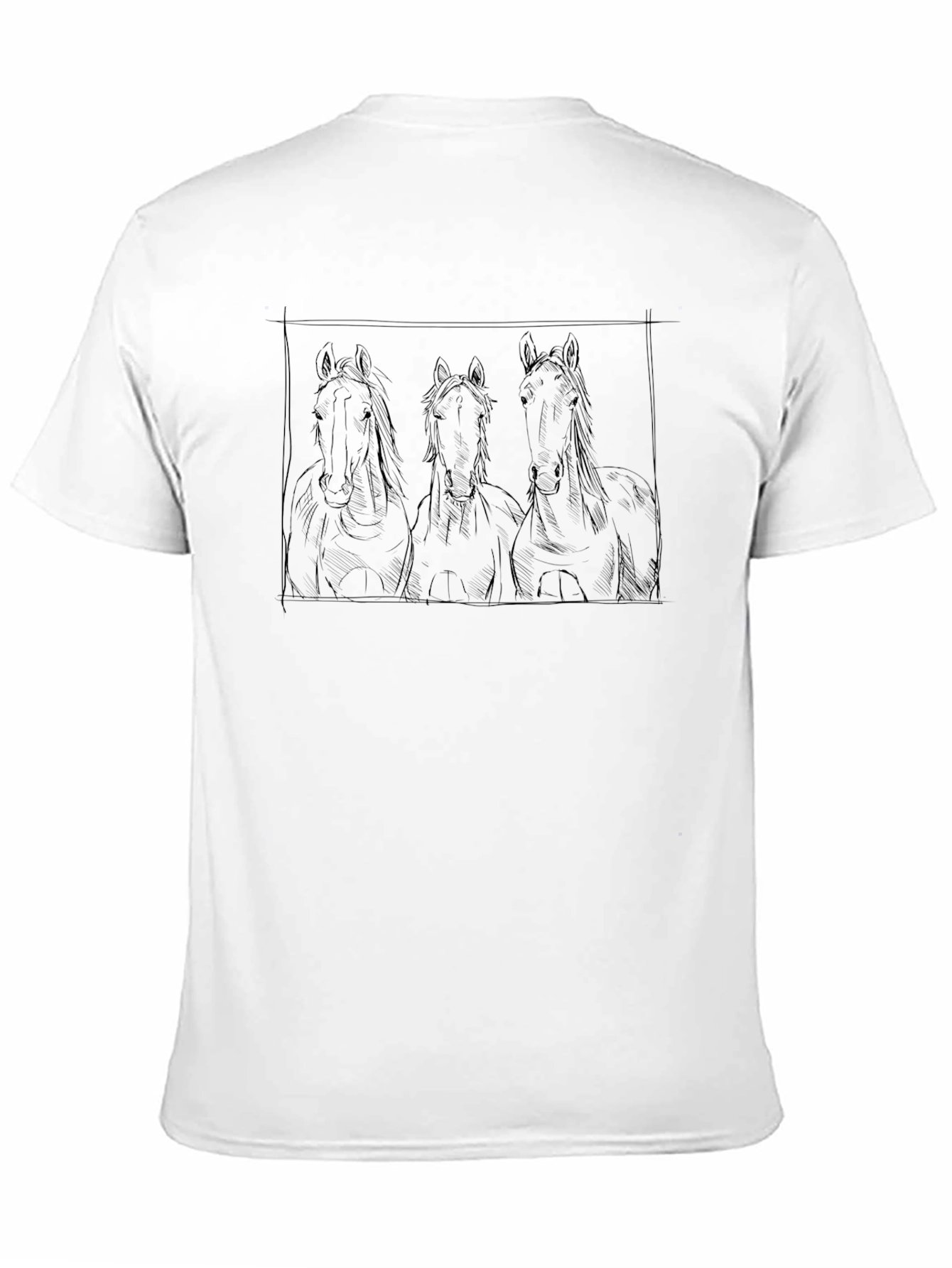 Black Horse Trio Graphic Tee - Unisex Crew Neck Shirt view 11