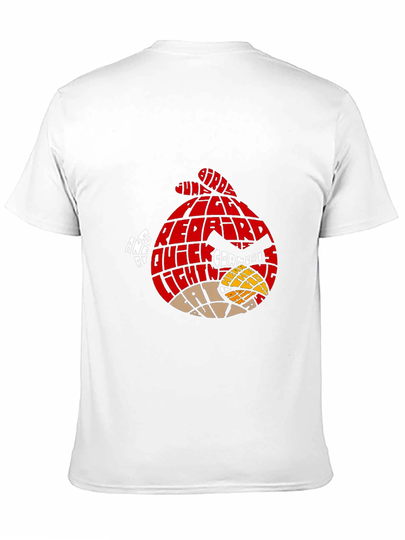 Angry Birds Red Bird Word Art T-Shirt - Black - 11
