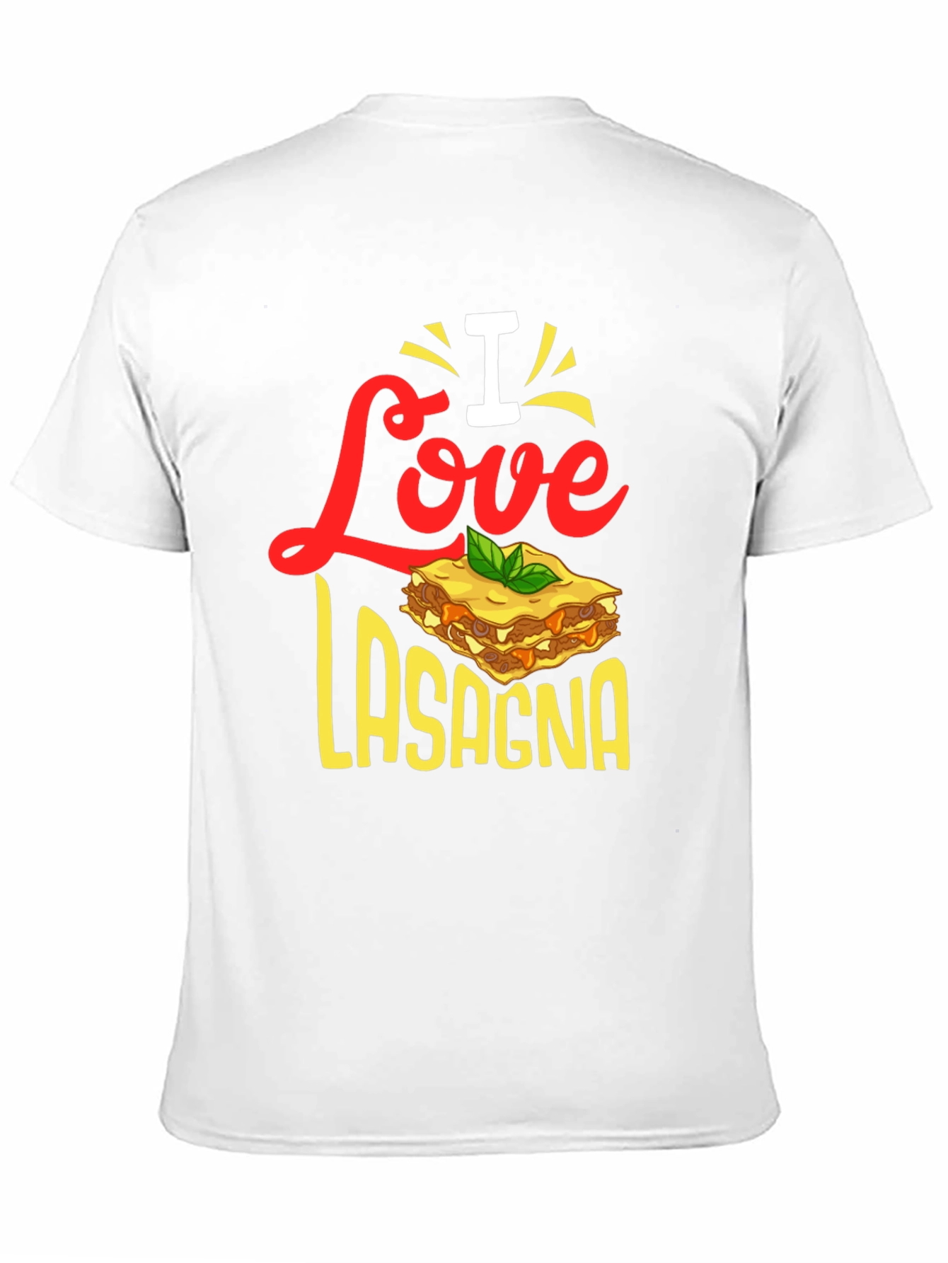 Black I Love Lasagna T-Shirt - Foodie Apparel view 11