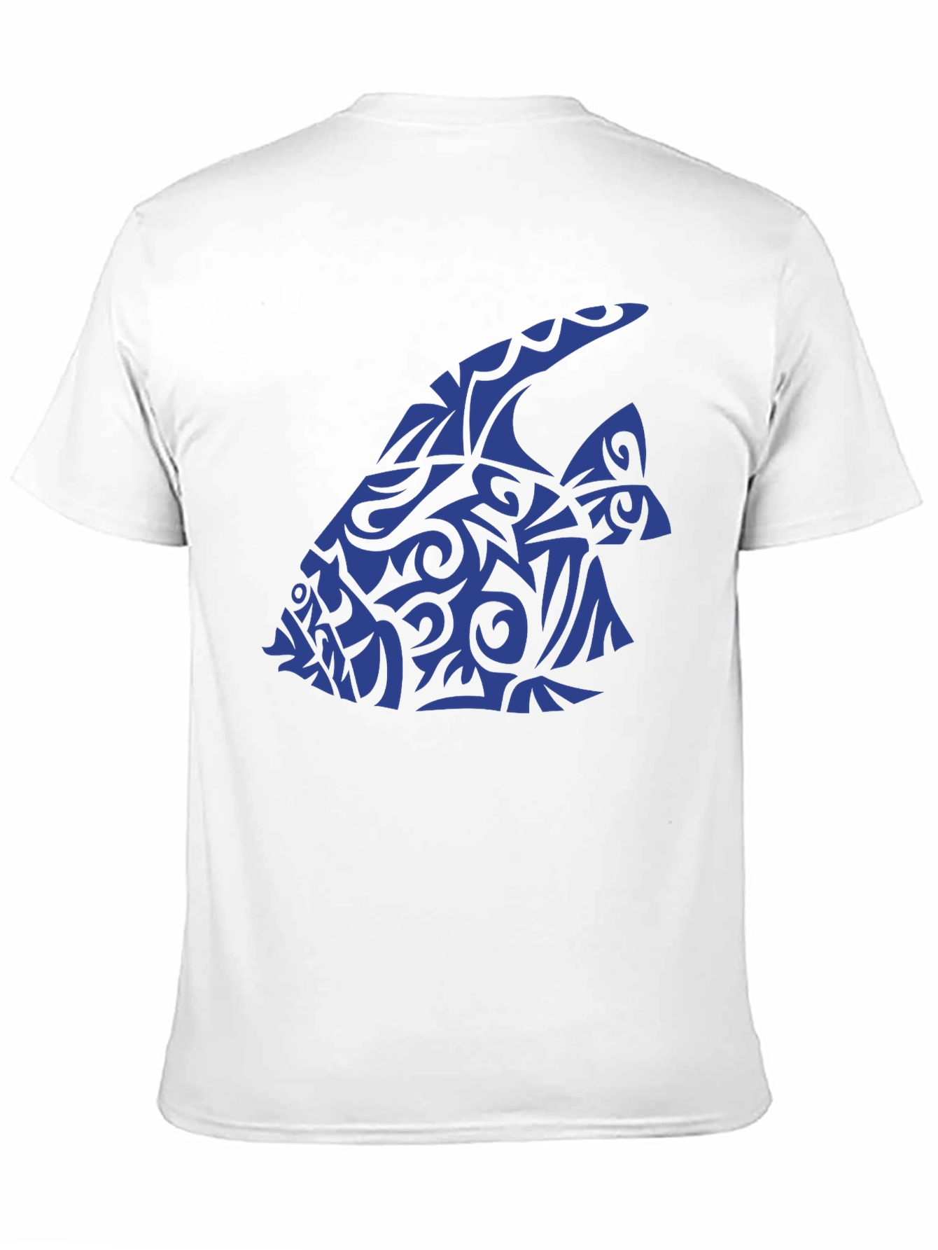 Black Tribal Fish Graphic Black T-Shirt view 11