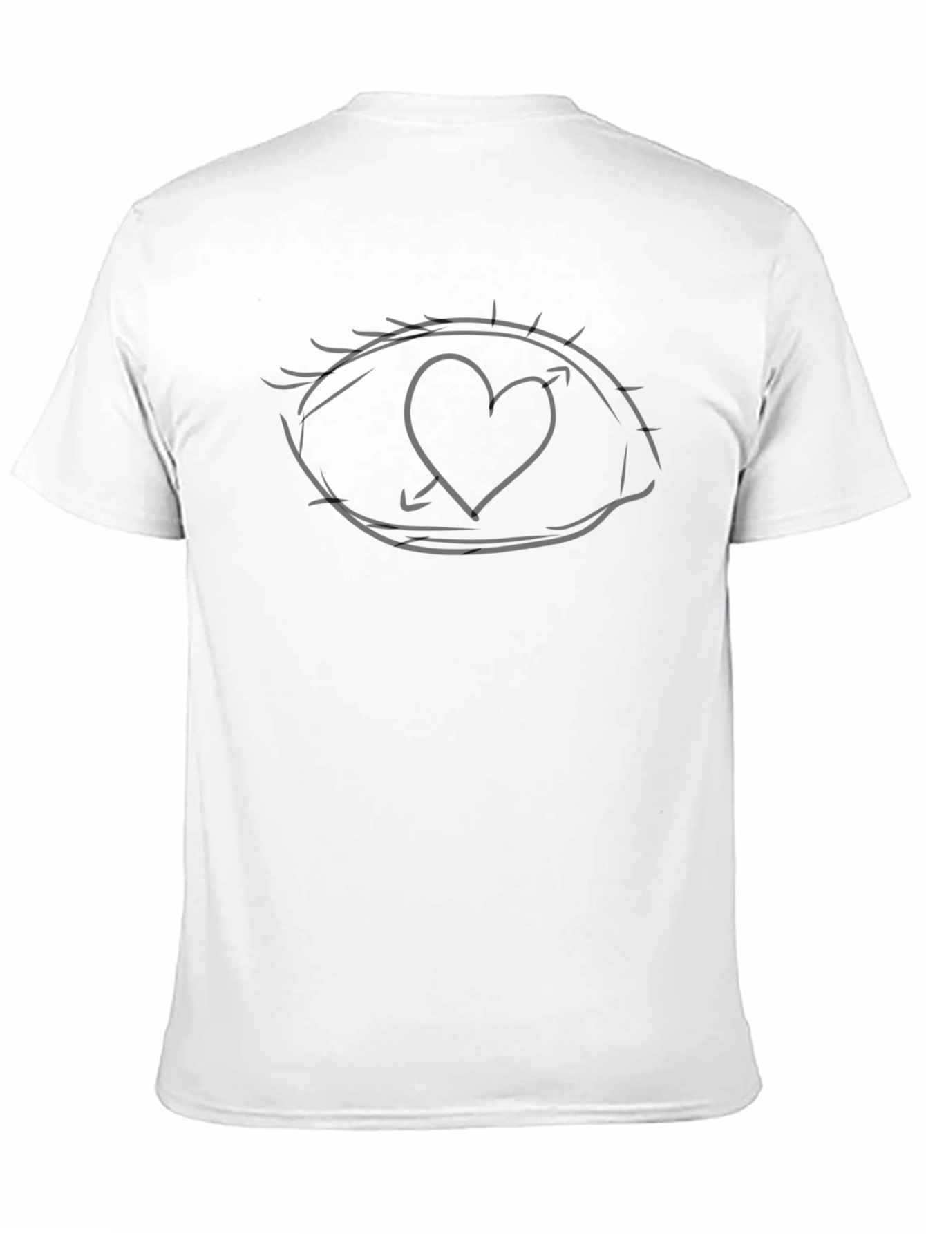 Black Heart Eye Graphic Tee - Black Cotton Casual Shirt view 11