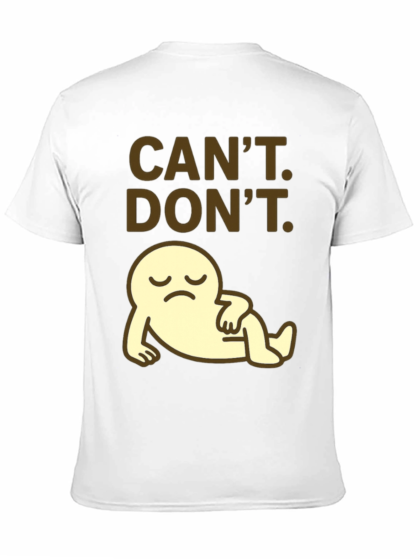 Black Can't. Don't. Graphic T-Shirt - Lazy Cartoon view 11