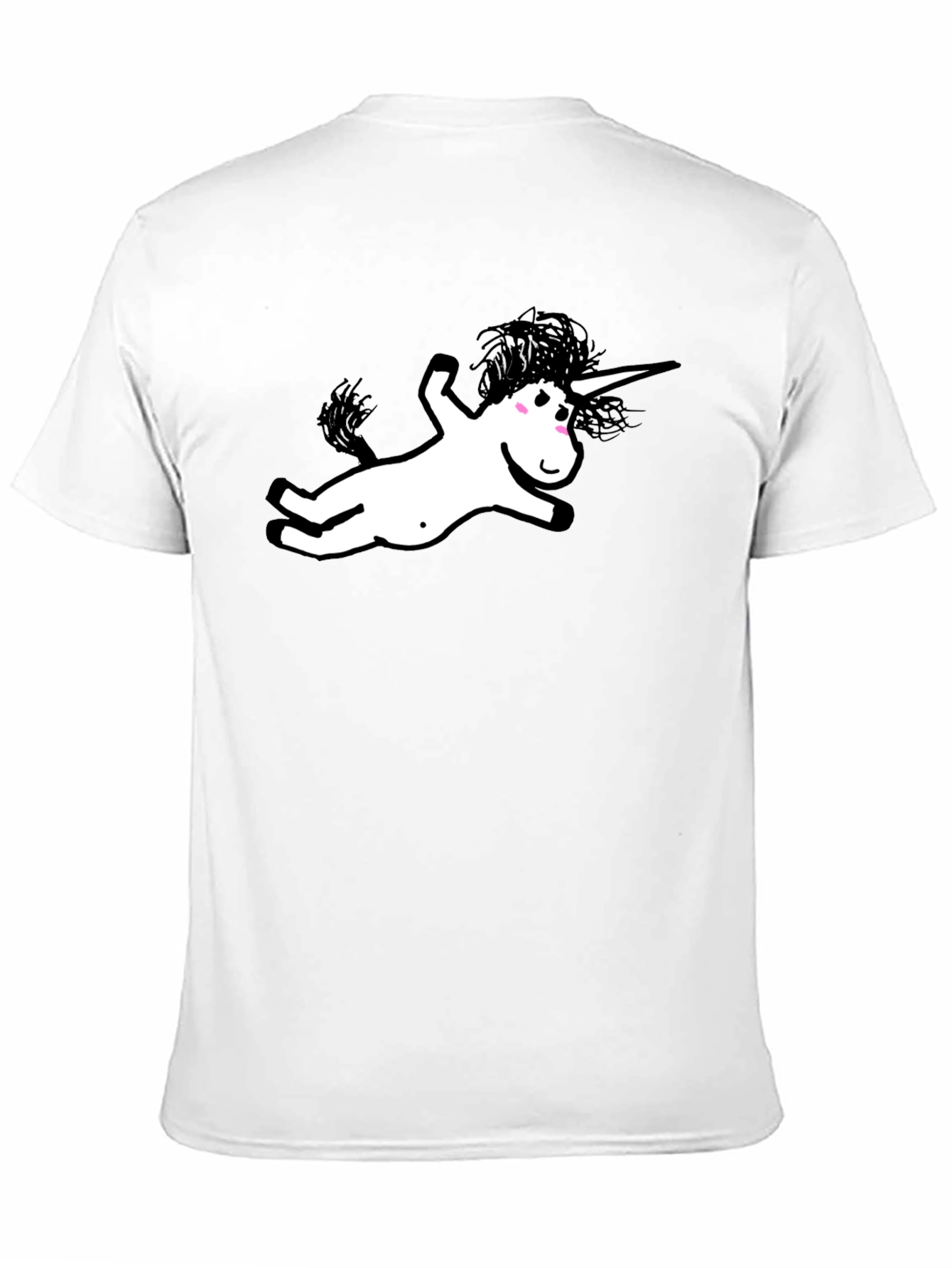 Black Black T-Shirt with Whimsical Unicorn Graphic view 11